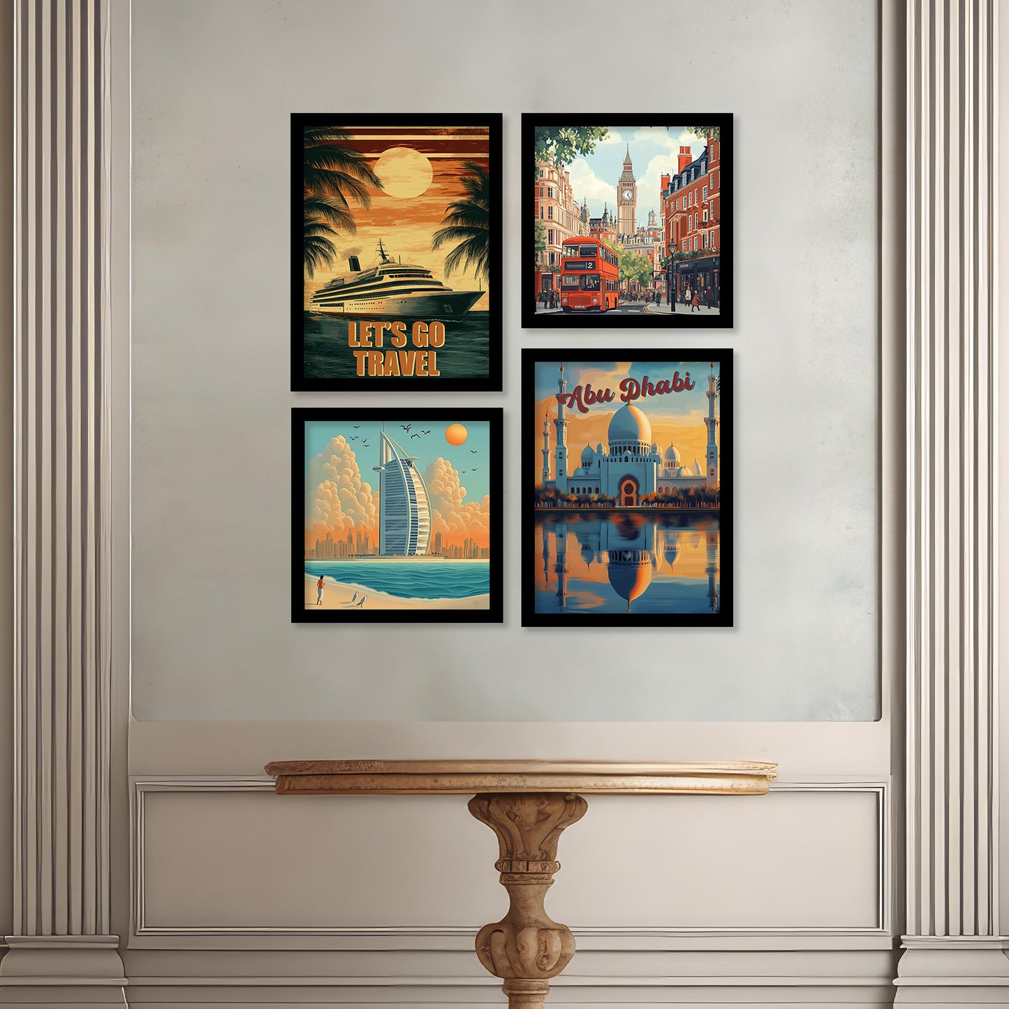 City view Art Print with Frame for Living Room Bedroom Office Wall Decor