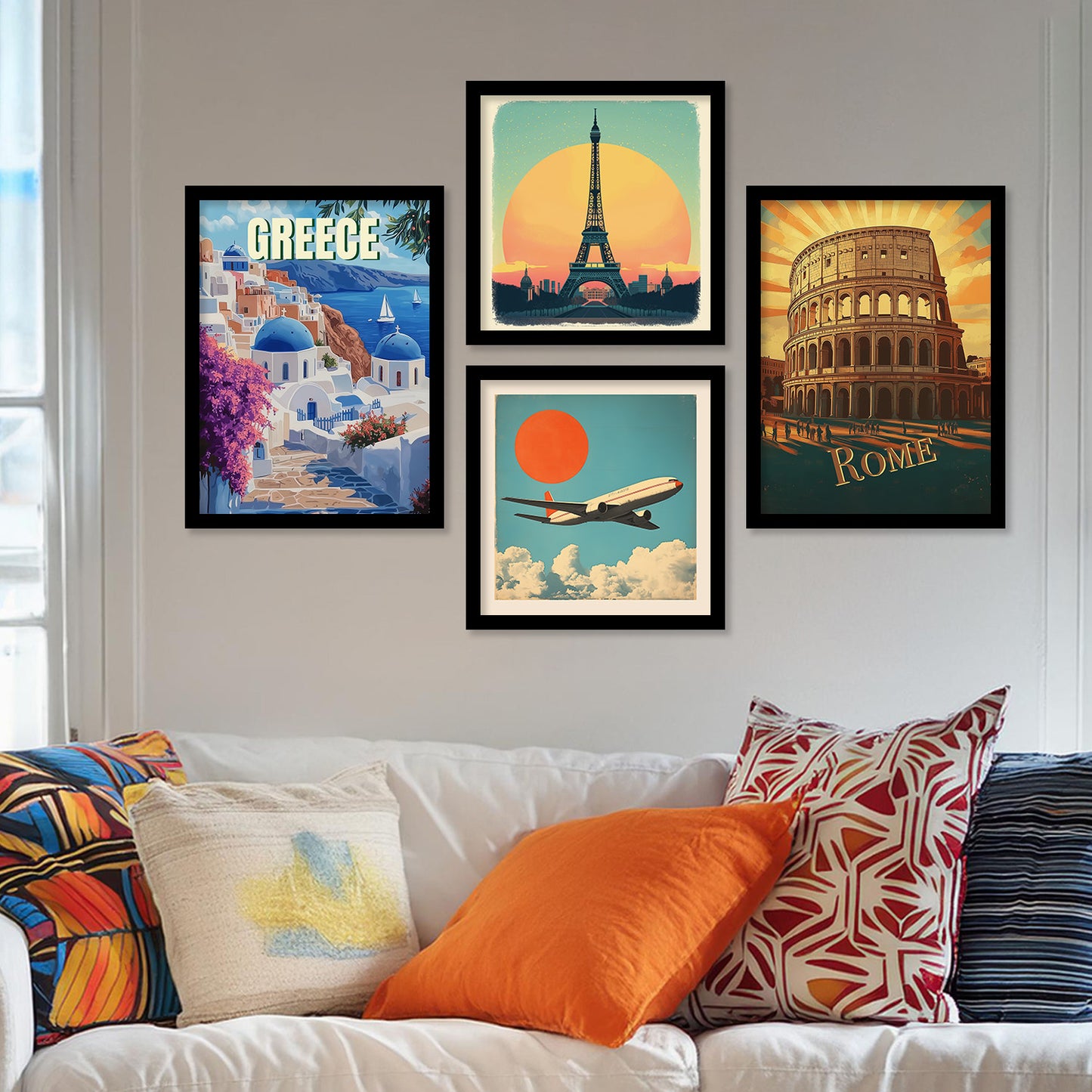City view Art Print with Frame for Living Room Bedroom Office Wall Decor