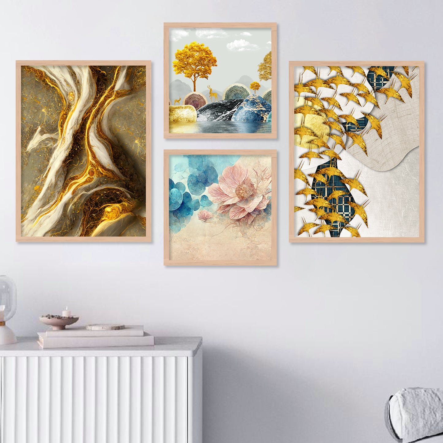 Aesthetics Modern Art Painting with Frame for Living Room Bedroom Office Wall Decor-Kotart