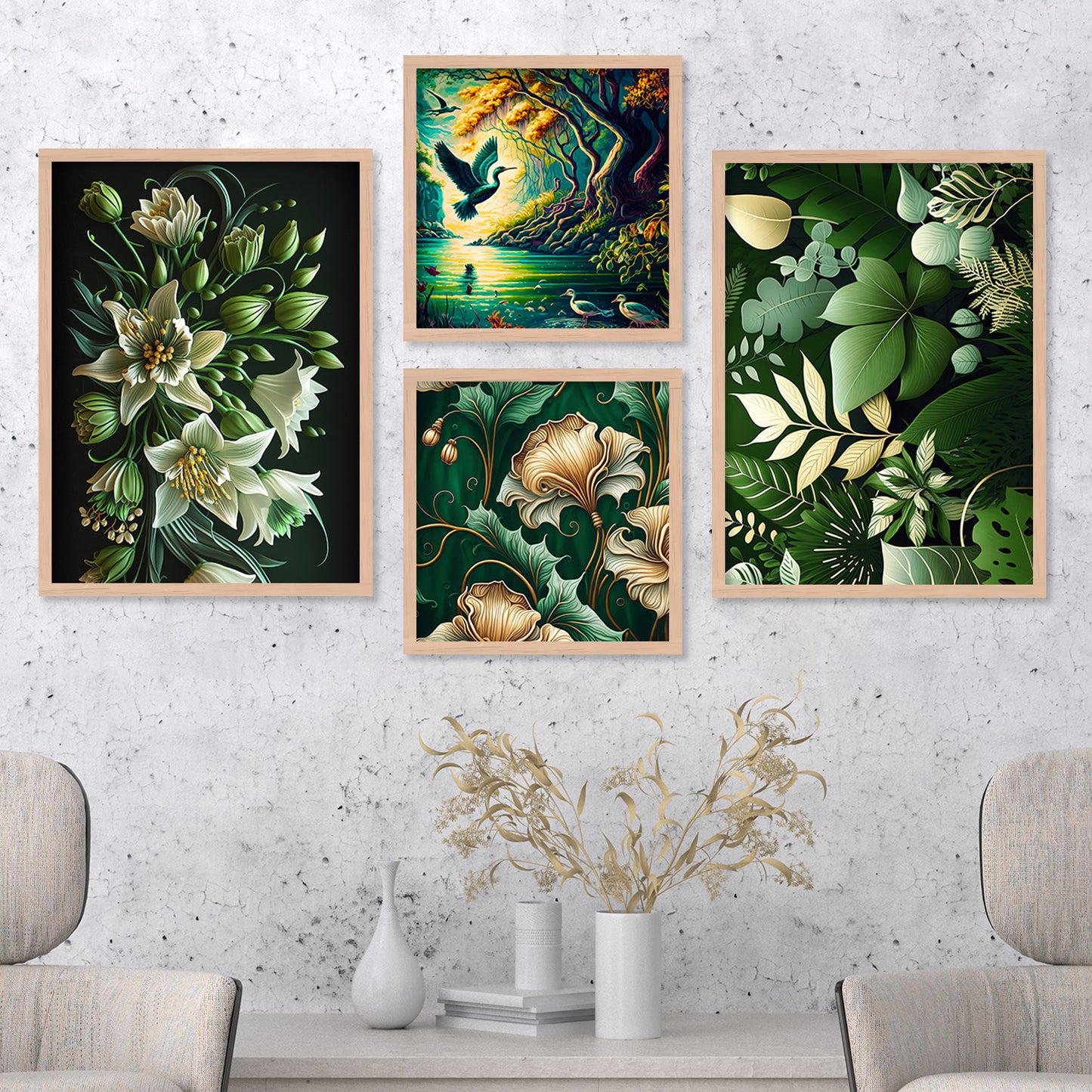 Vibrant Modern Art Painting with Frame for Living Room Bedroom Office Wall Decor-Kotart