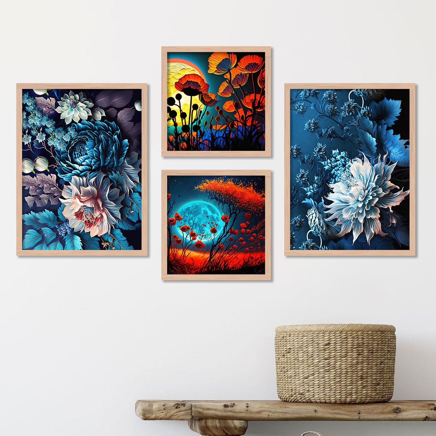 Vibrant Modern Art Painting with Frame for Living Room Bedroom Office Wall Decor-Kotart
