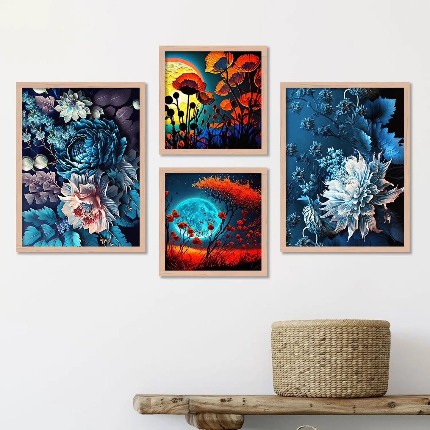 Vibrant Modern Art Painting with Frame for Living Room Bedroom Office Wall Decor-Kotart