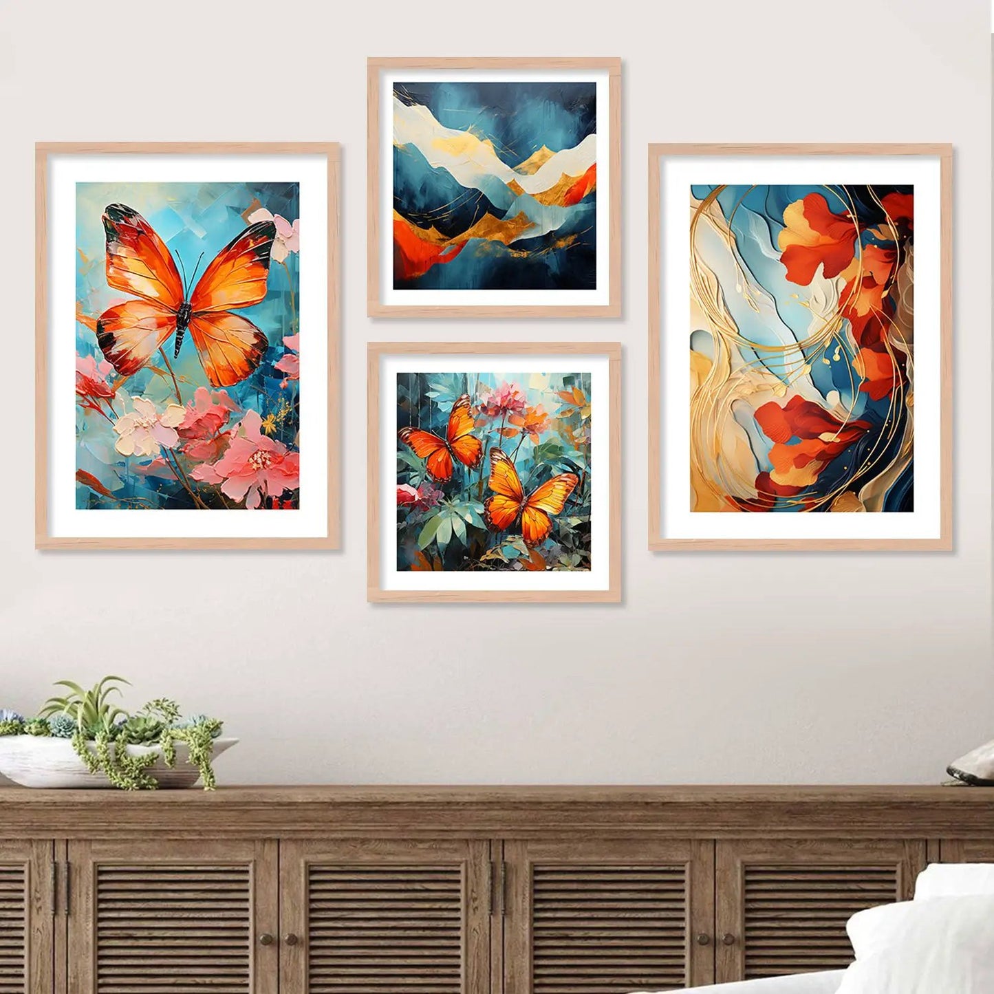 Graceful Butterfly Framed Painting : Nature's Elegance for Your Walls-Kotart