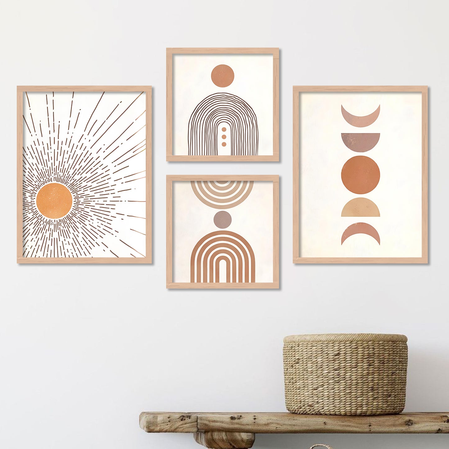 Simplicity in Elegance: Minimal Art Framed Paintings Set for Gallery Wall-Kotart