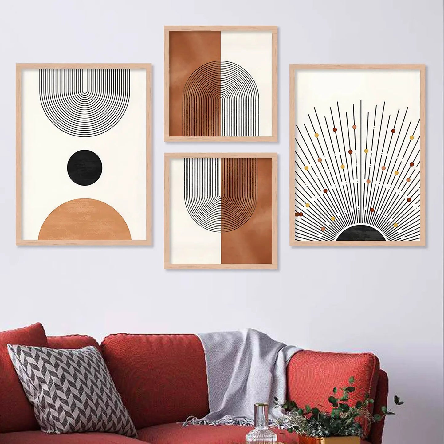 Clean Lines, Pure Beauty: Minimal Art Framed Paintings Set for Your Gallery Wall-Kotart