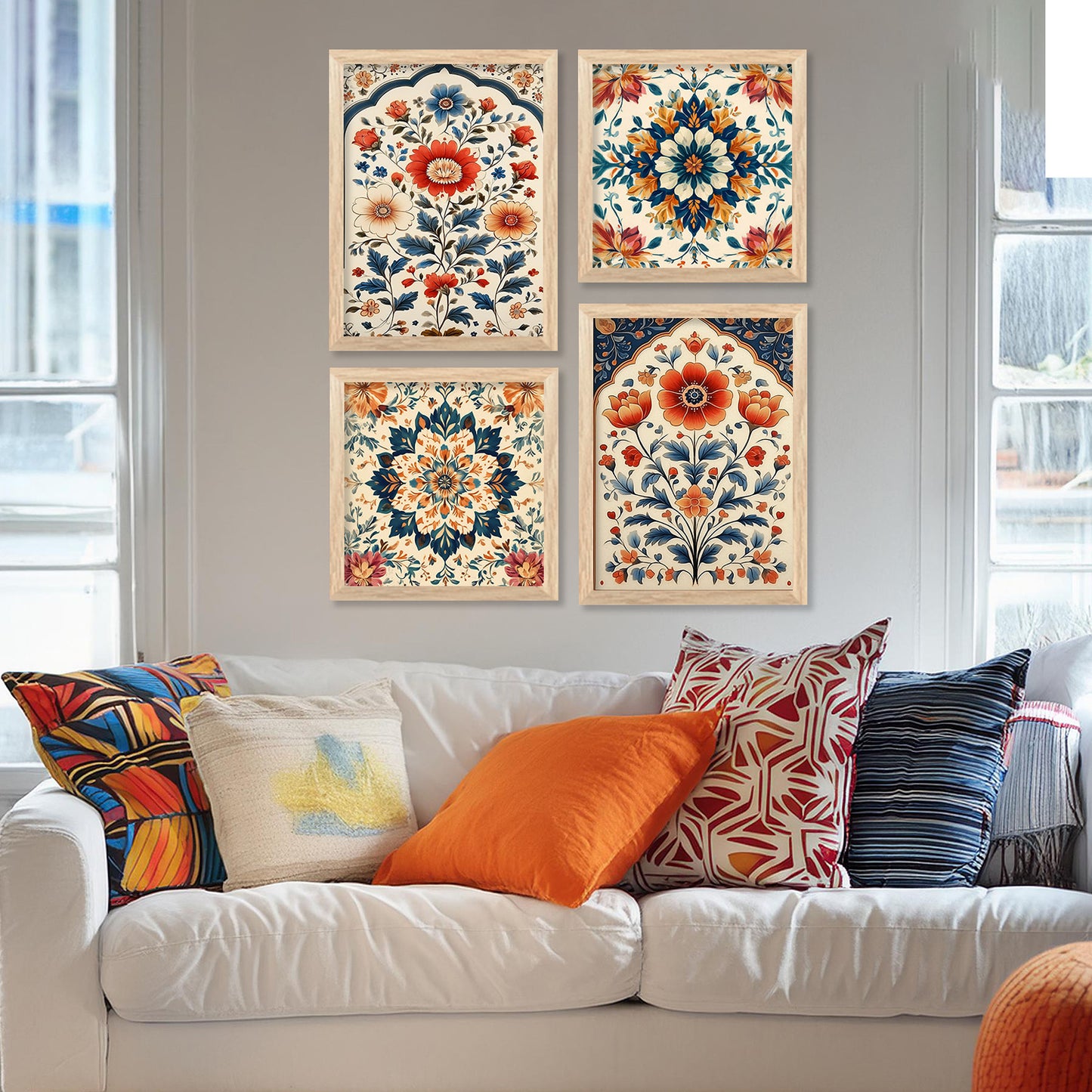Traditional Art Print with Frame for Living Room Bedroom Office Wall Decor