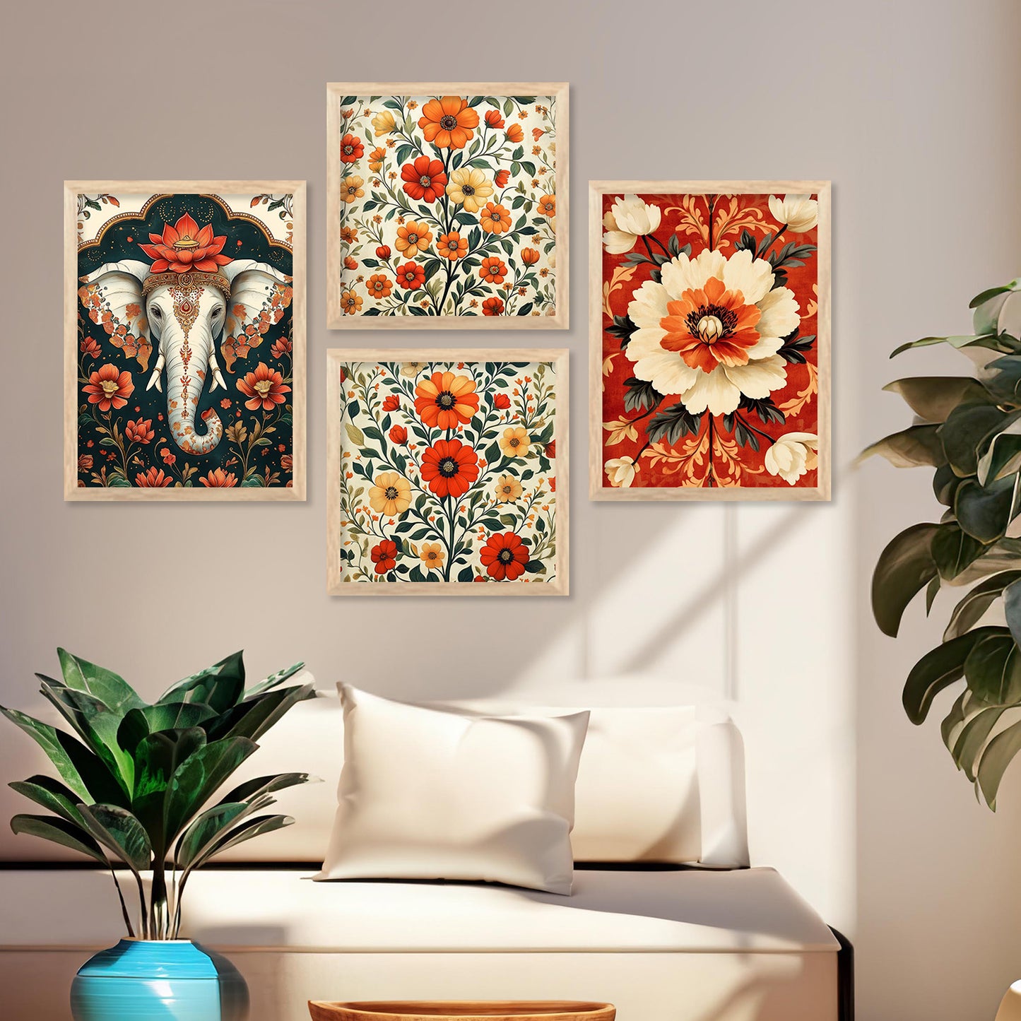 Traditional Art Print with Frame for Living Room Bedroom Office Wall Decor