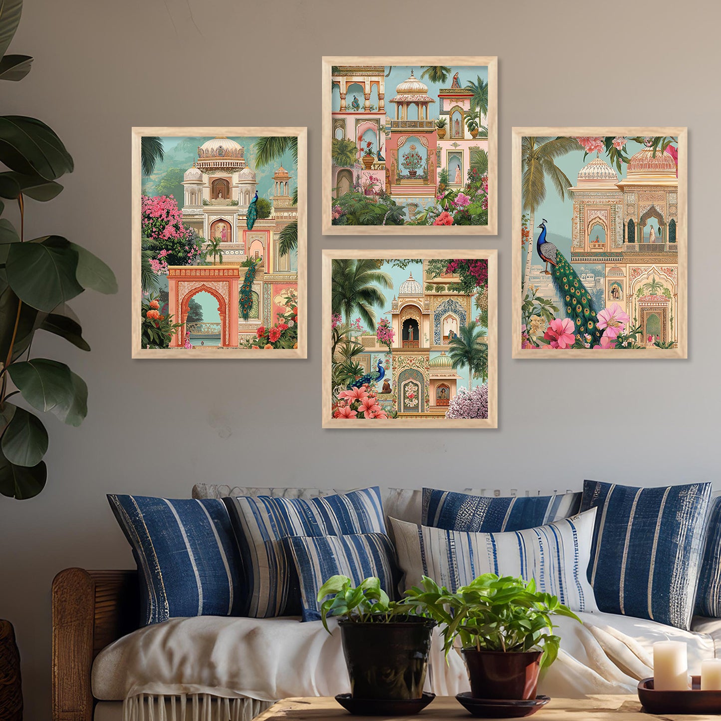 Traditional Art Print with Frame for Living Room Bedroom Office Wall Decor