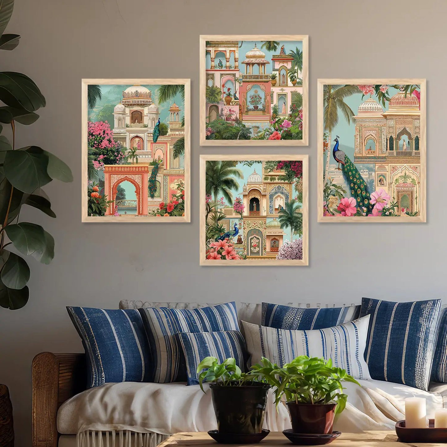 Traditional Art Print with Frame for Living Room Bedroom Office Wall Decor