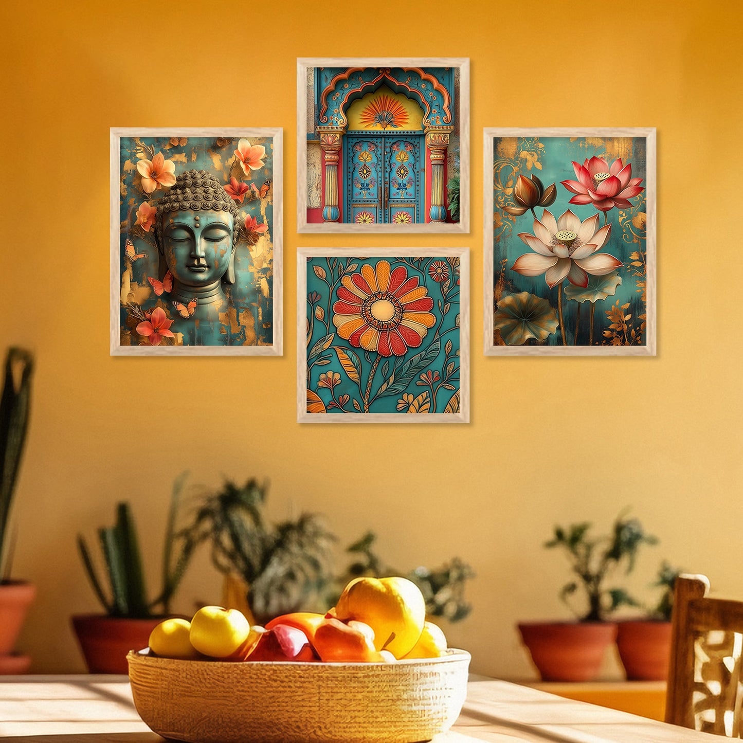 Traditional Art Print with Frame for Living Room Bedroom Office Wall Decor