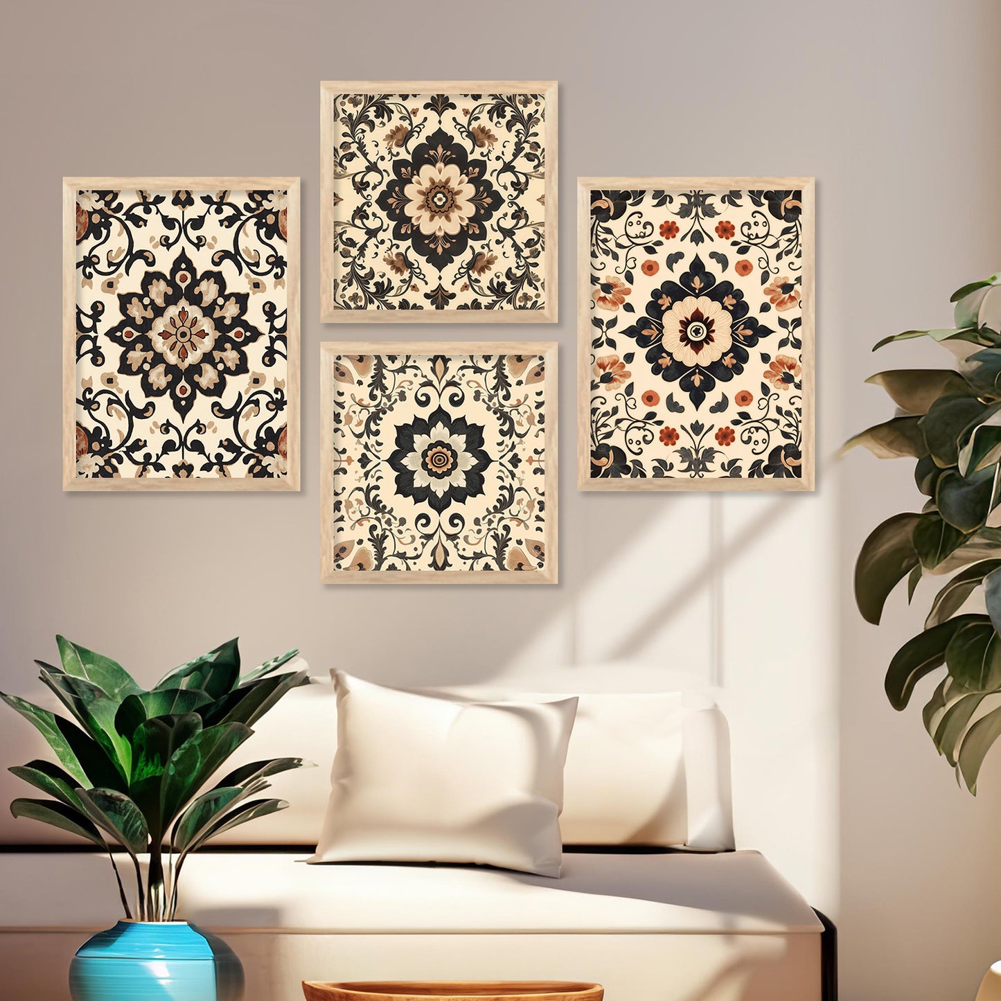 Traditional Art Print with Frame for Living Room Bedroom Office Wall Decor