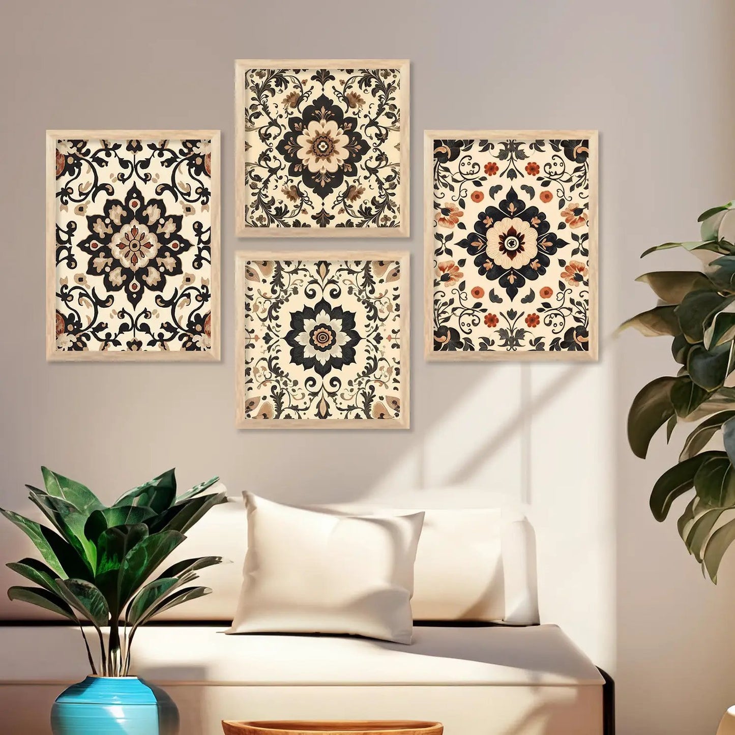 Traditional Art Print with Frame for Living Room Bedroom Office Wall Decor