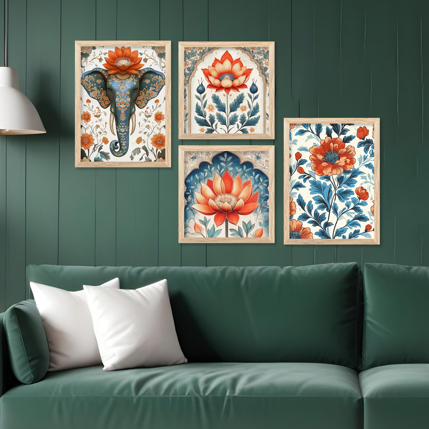 Traditional Art Print with Frame for Living Room Bedroom Office Wall Decor