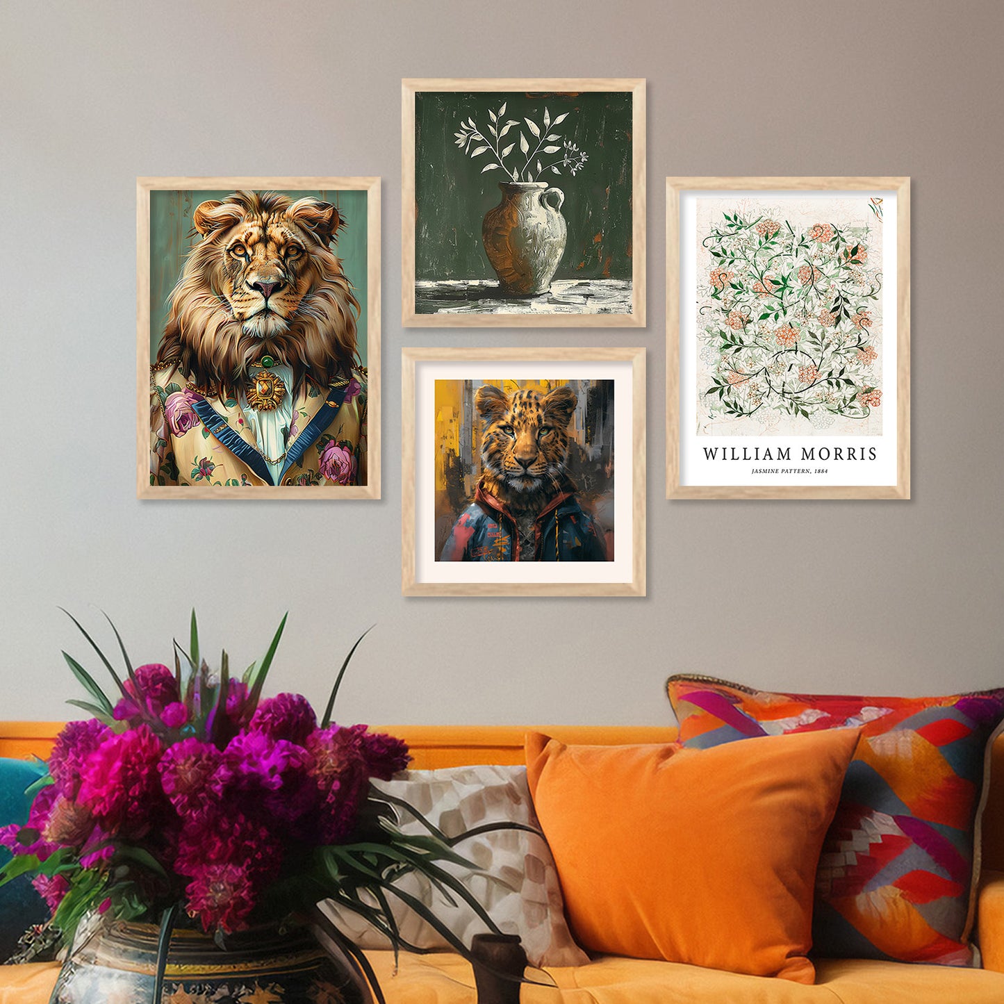 Modern Art Print with Frame for Living Room Bedroom Office Wall Decor