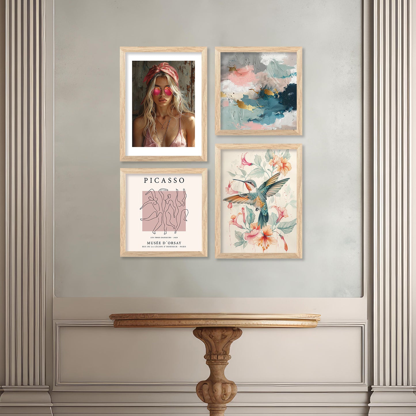 Modern Art Print with Frame for Living Room Bedroom Office Wall Decor