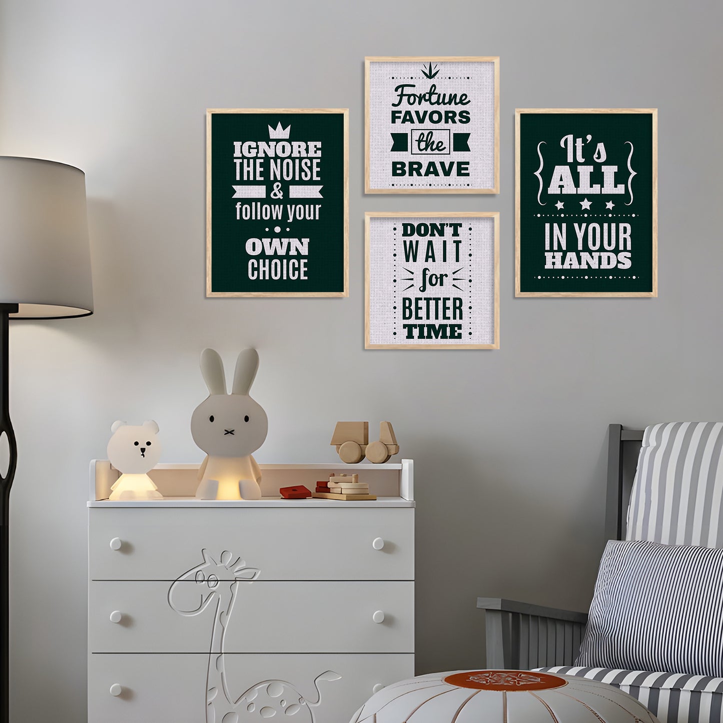 Motivational Art Print with Frame for Living Room Bedroom Office Wall Decor