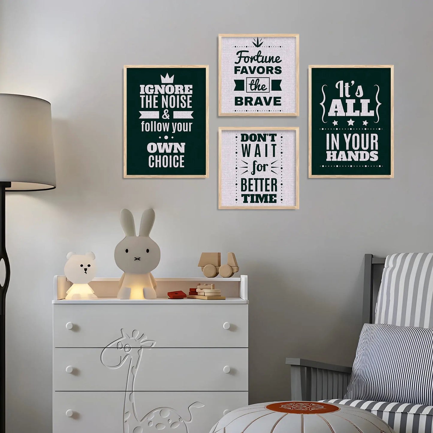 Motivational Art Print with Frame for Living Room Bedroom Office Wall Decor