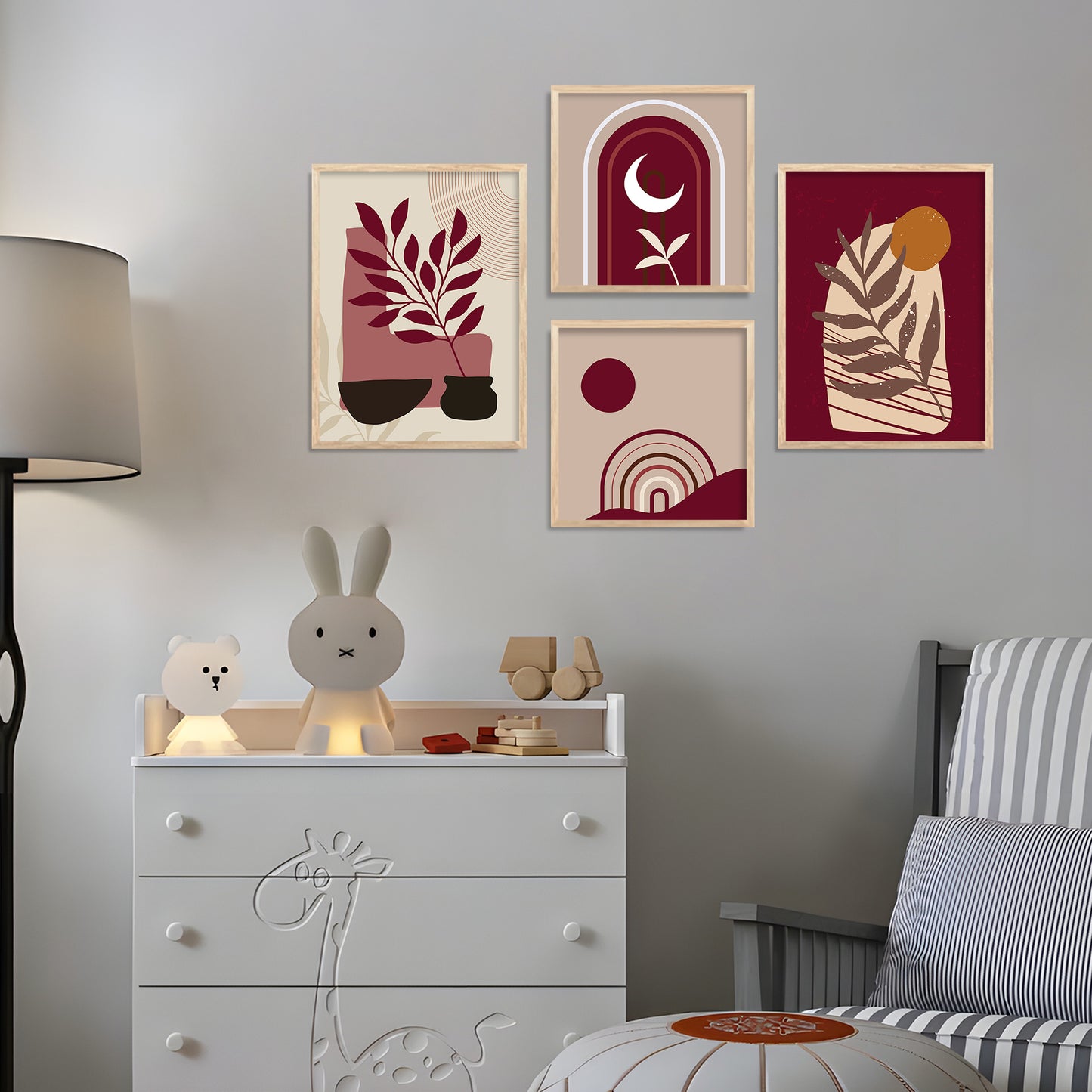 Modern Art Print with Frame for Living Room Bedroom Office Wall Decor