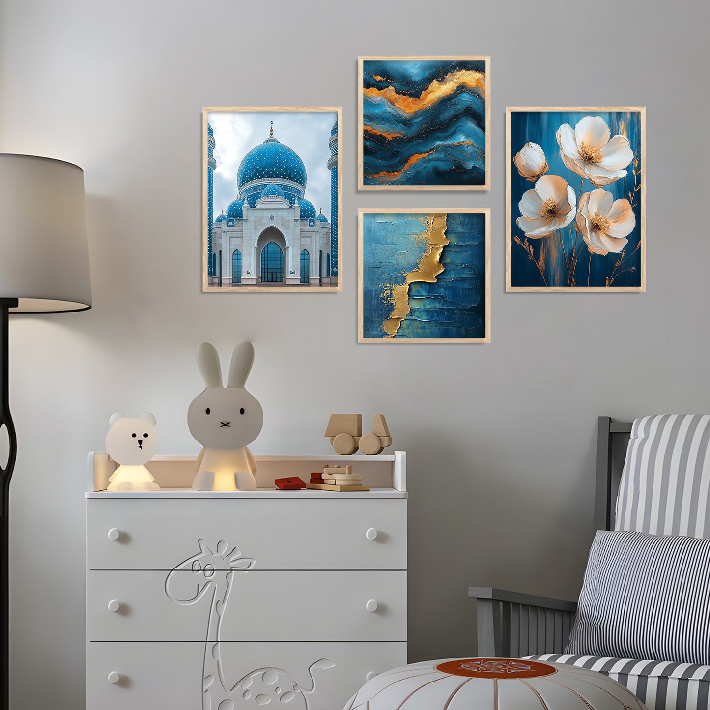 Islamic Art Print with Frame for Living Room Bedroom Office Wall Decor