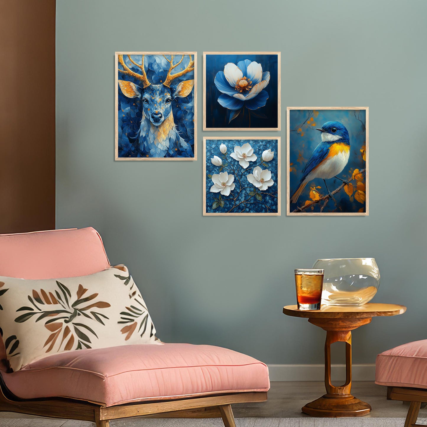 Modern Art Print with Frame for Living Room Bedroom Office Wall Decor