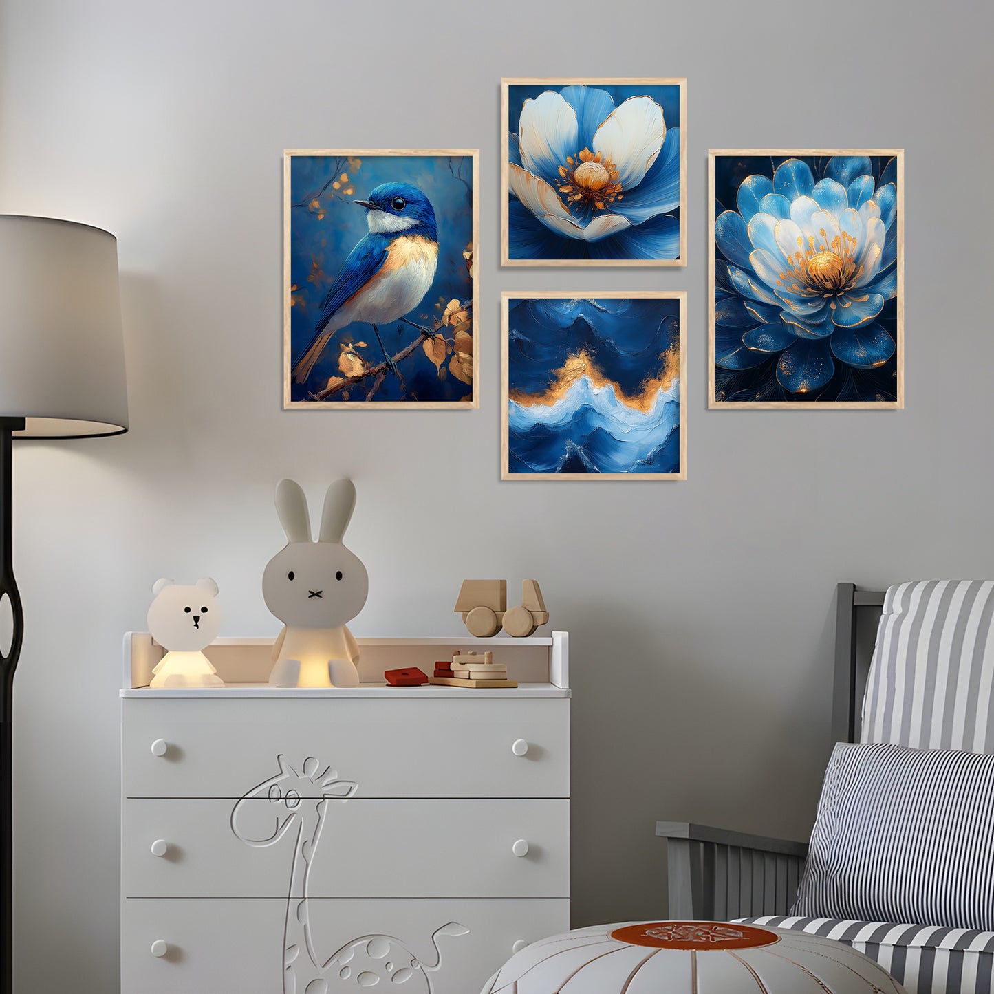 Modern Art Print with Frame for Living Room Bedroom Office Wall Decor