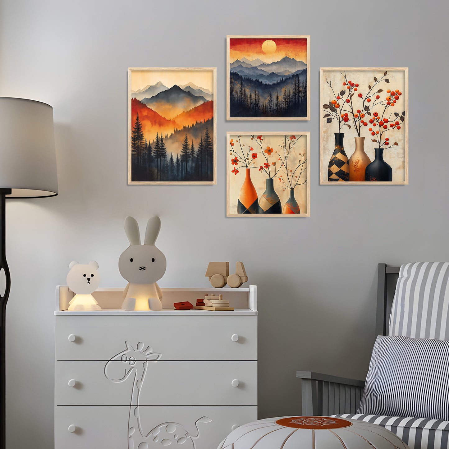 Modern Art Print with Frame for Living Room Bedroom Office Wall Decor