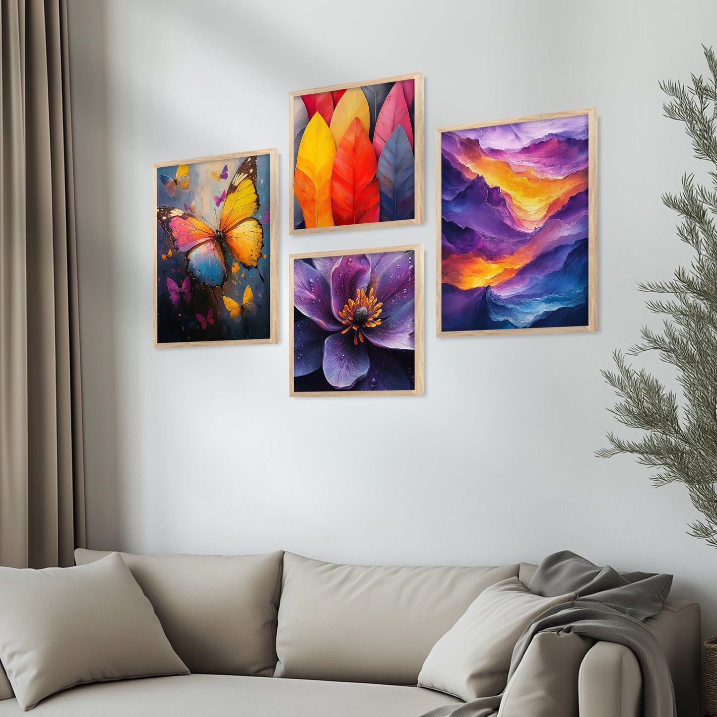 Modern Art Print with Frame for Living Room Bedroom Office Wall Decor