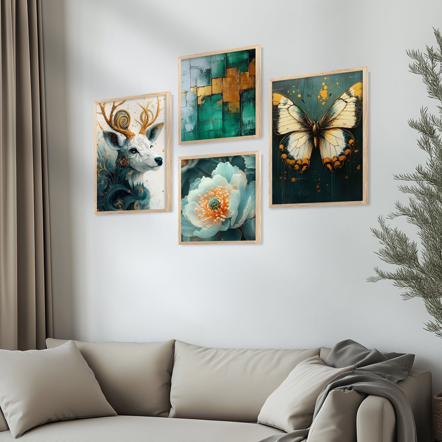 Modern Art Print with Frame for Living Room Bedroom Office Wall Decor