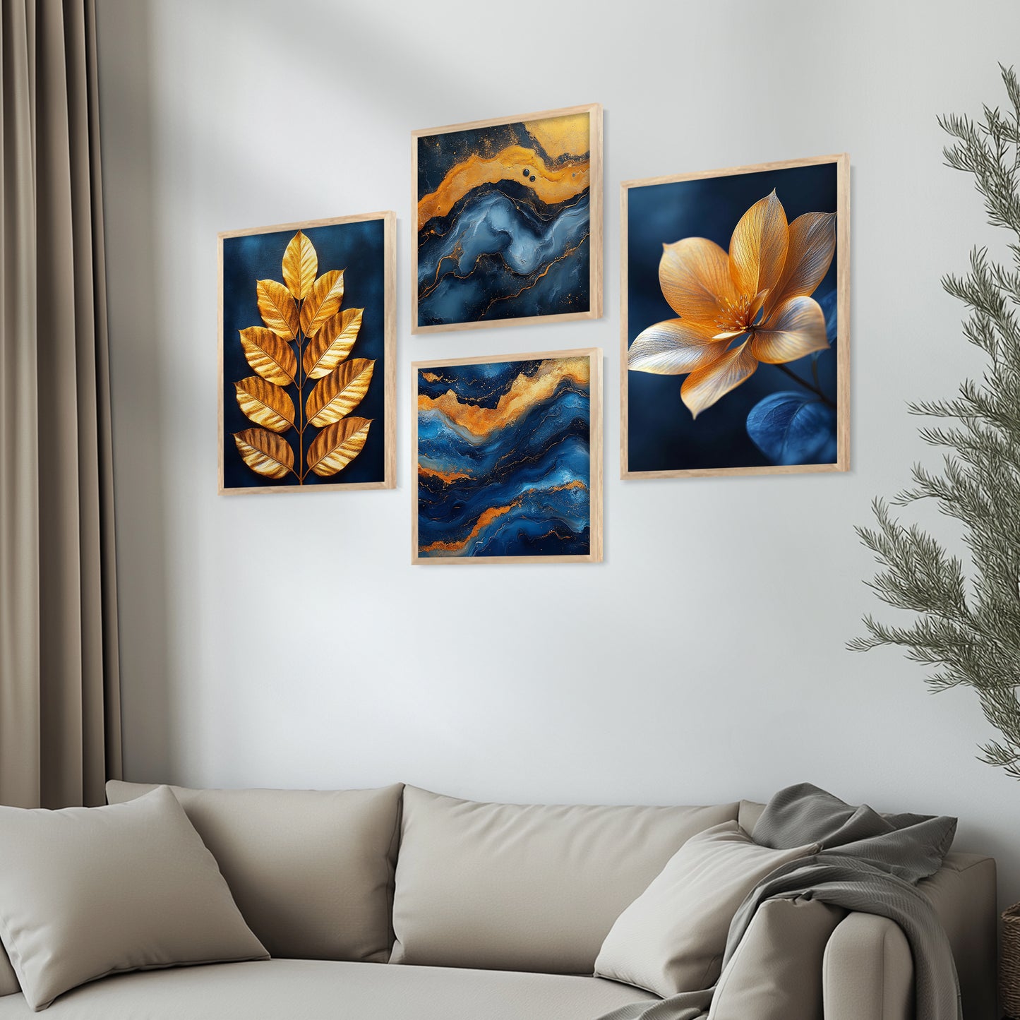 Modern Art Print with Frame for Living Room Bedroom Office Wall Decor