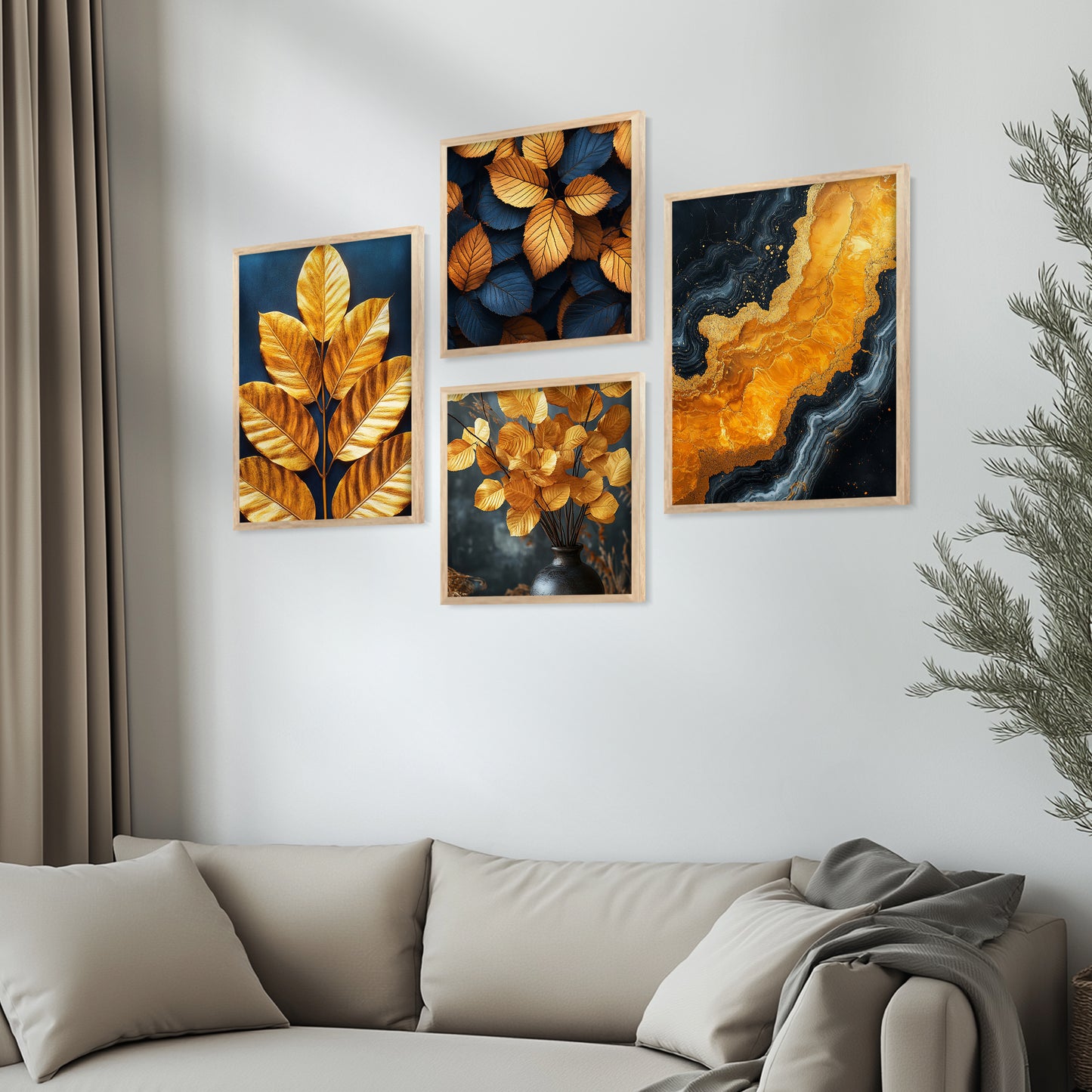 Modern Art Print with Frame for Living Room Bedroom Office Wall Decor