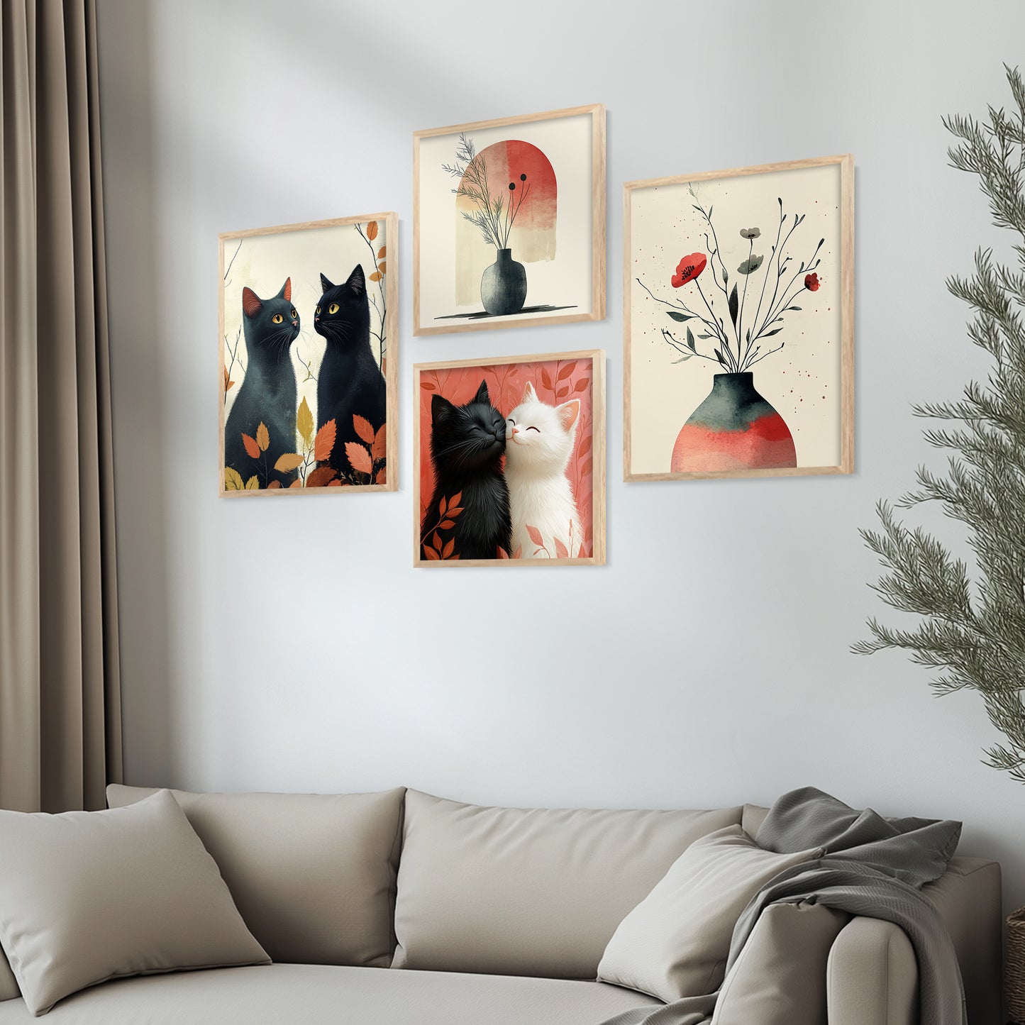 Modern Art Print with Frame for Living Room Bedroom Office Wall Decor