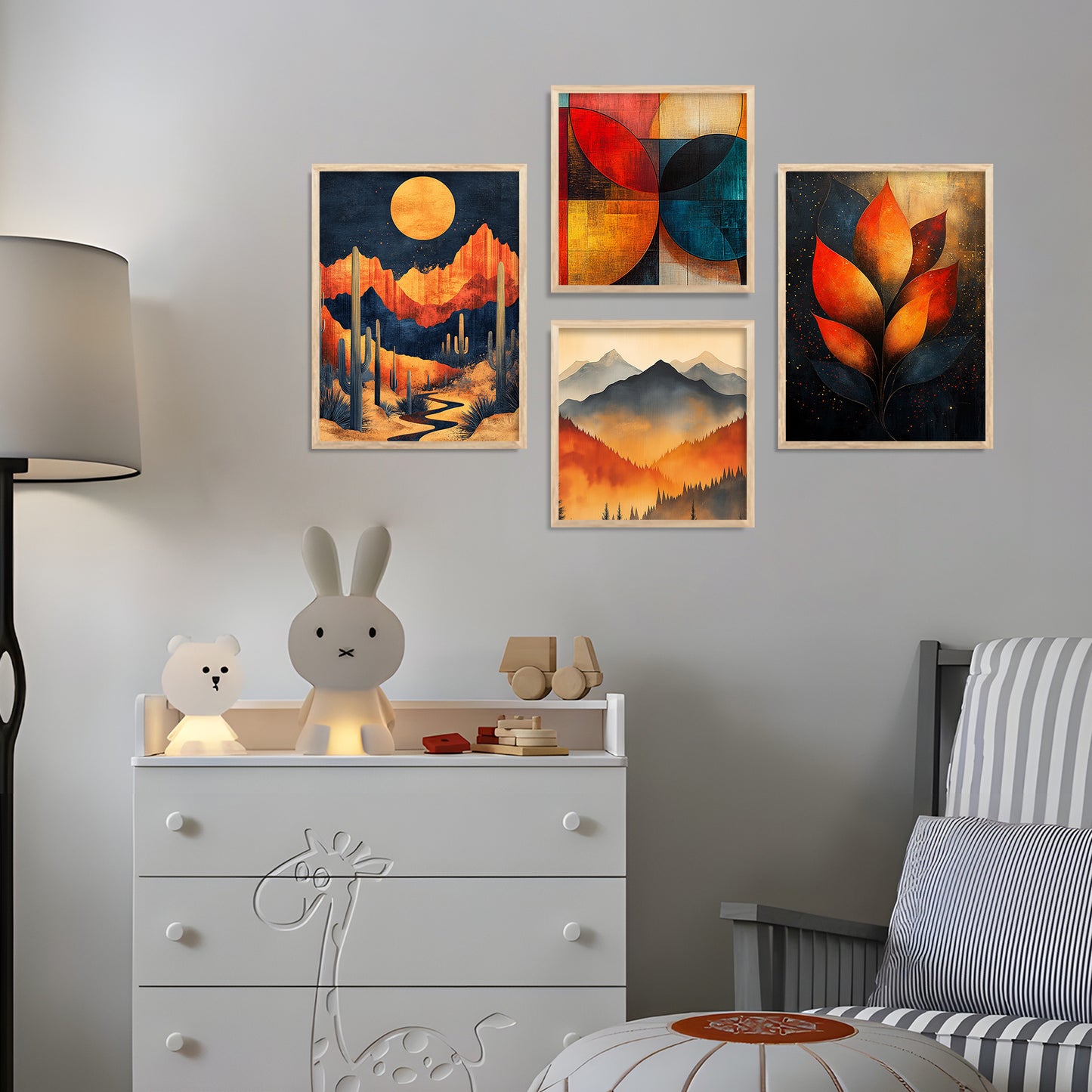 Modern Art Print with Frame for Living Room Bedroom Office Wall Decor