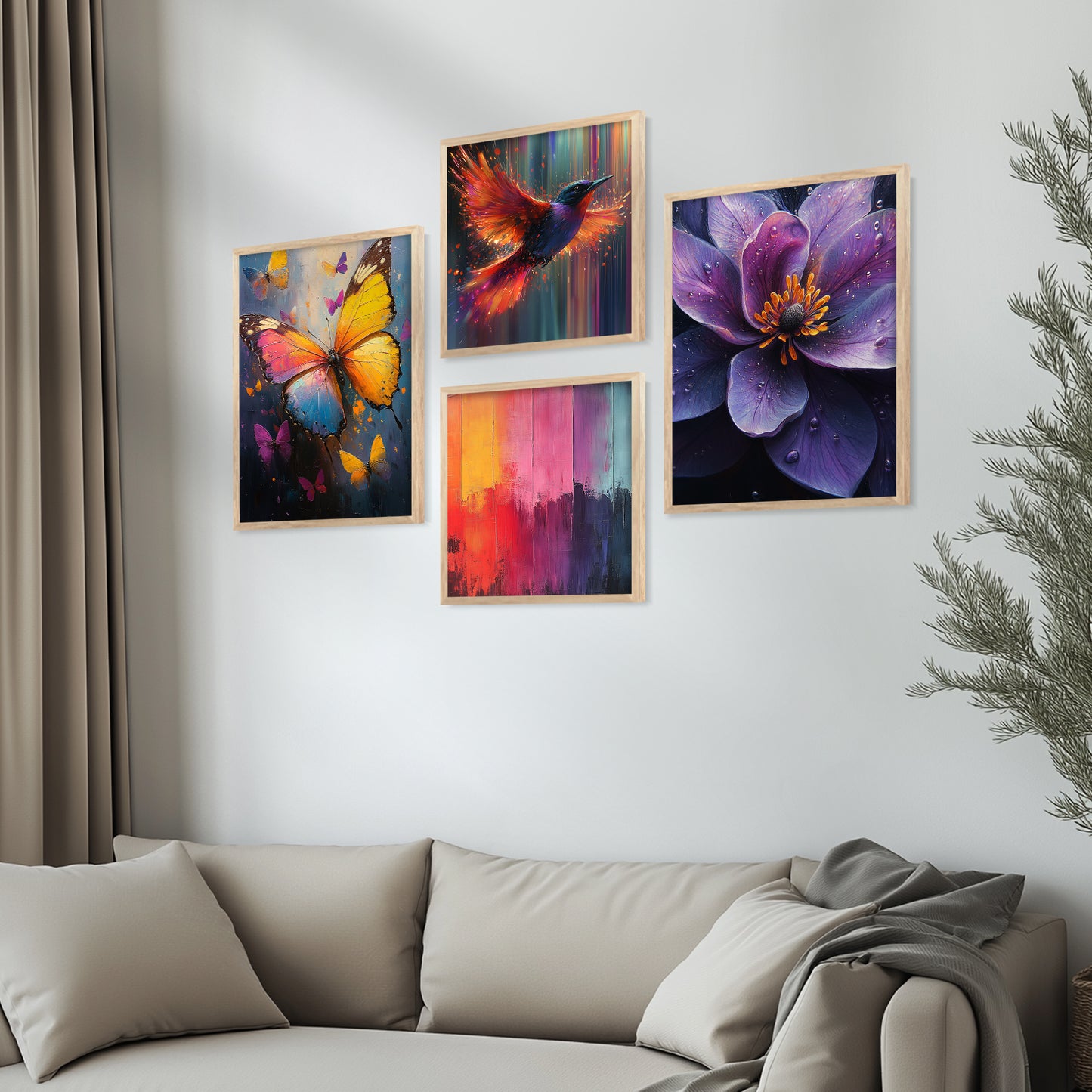 Modern Art Print with Frame for Living Room Bedroom Office Wall Decor