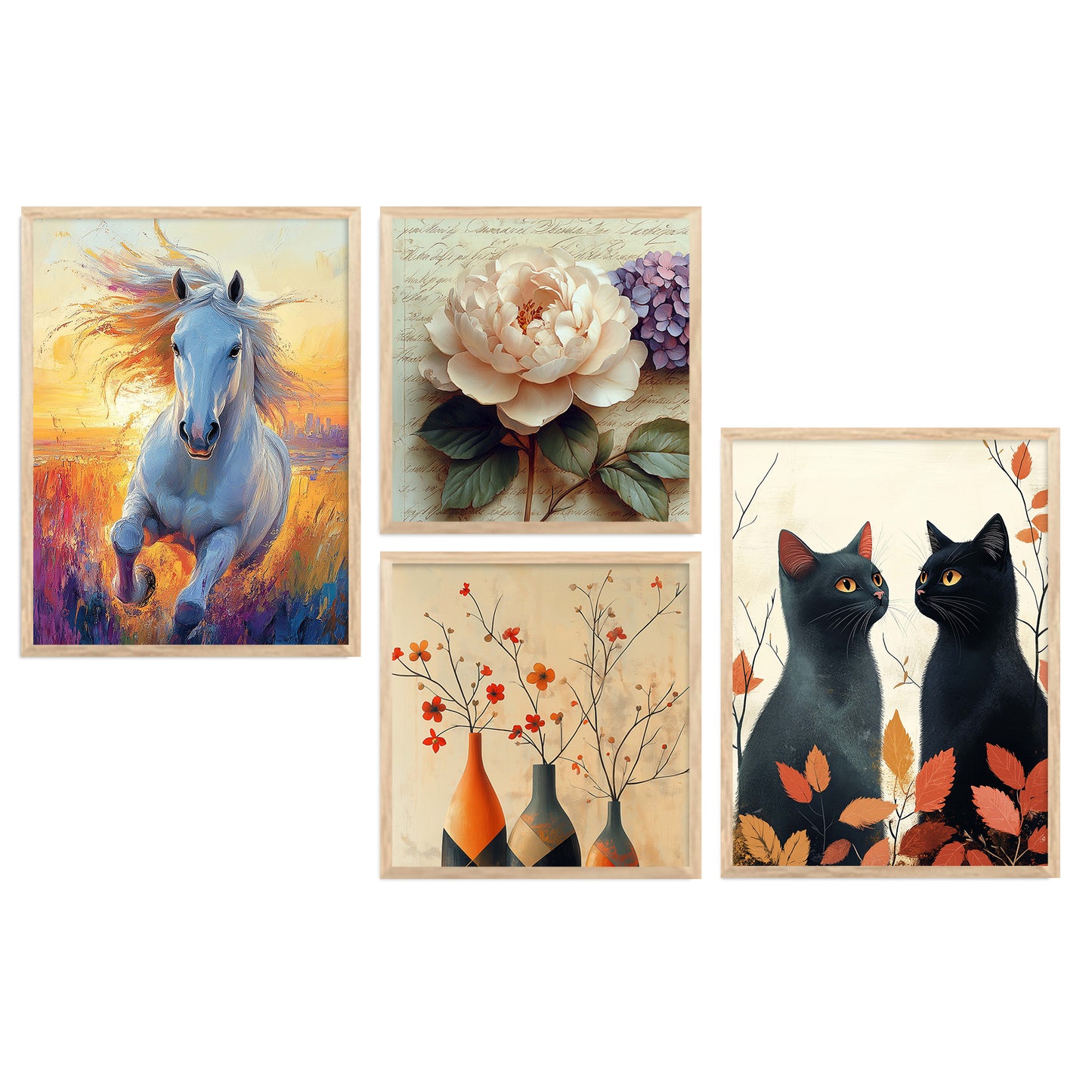 Modern Art Print with Frame for Living Room Bedroom Office Wall Decor