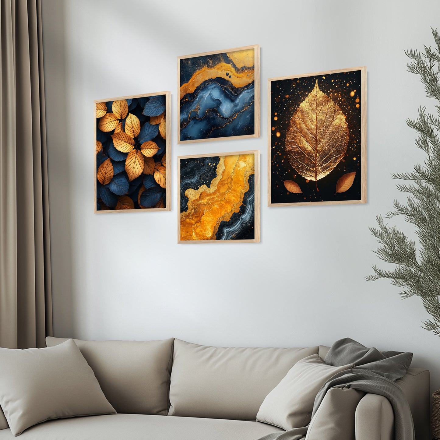 Modern Art Print with Frame for Living Room Bedroom Office Wall Decor