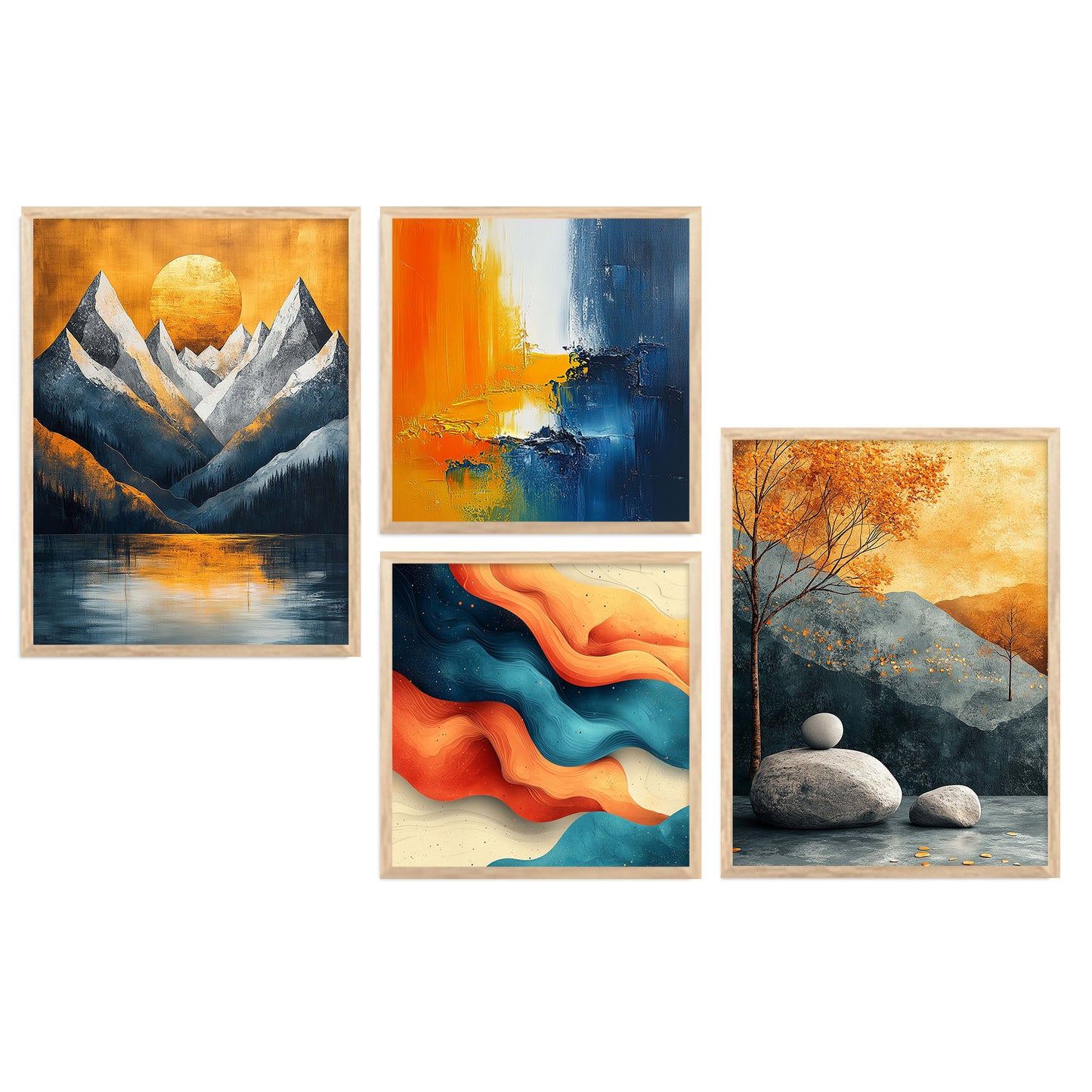 Modern Art Print with Frame for Living Room Bedroom Office Wall Decor