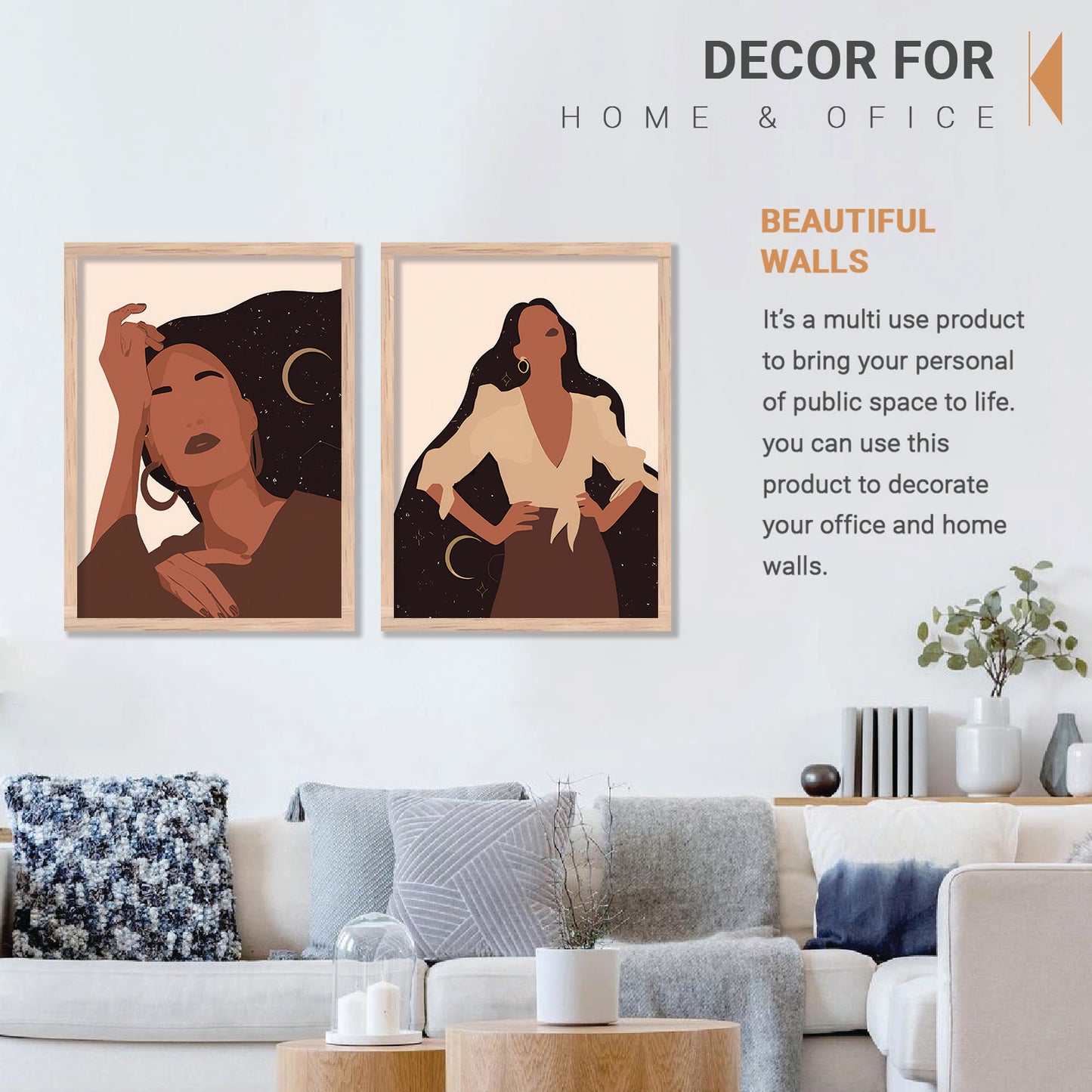 Elegant Modern Portraits for Home and Office Wall Decor