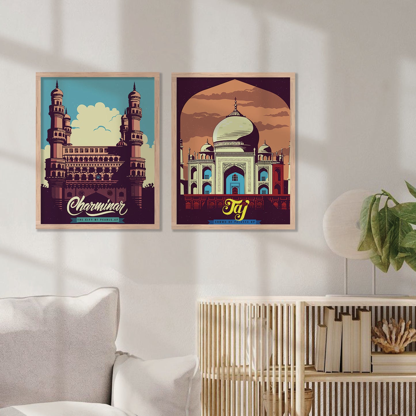 Iconic Tajmahal Art Frames for Living Room Bedroom Home Wall Decor : Travel Lovers