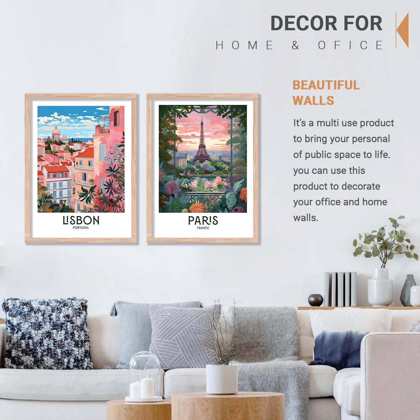 Iconic City Amsterdam Art Frames for Living Room Bedroom Home Wall Decor : Travel Lovers