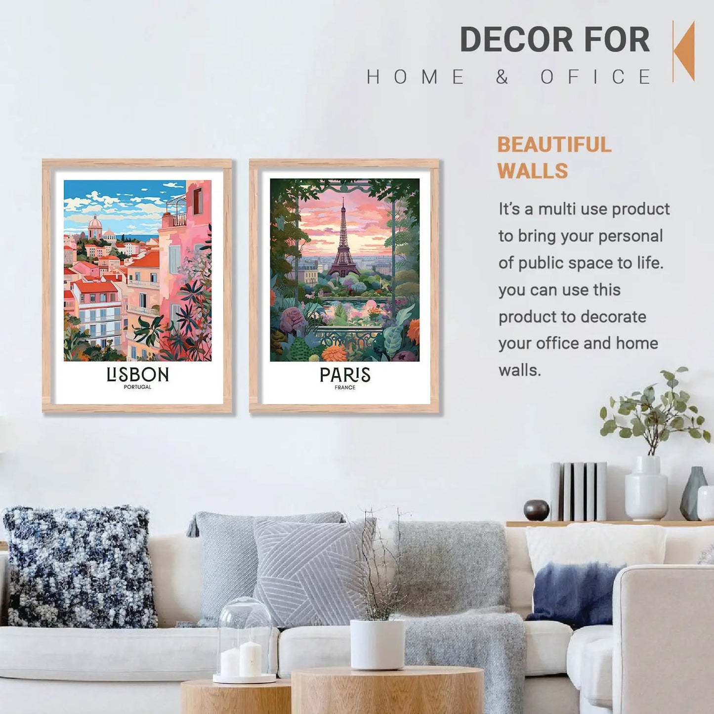 Iconic City Amsterdam Art Frames for Living Room Bedroom Home Wall Decor : Travel Lovers