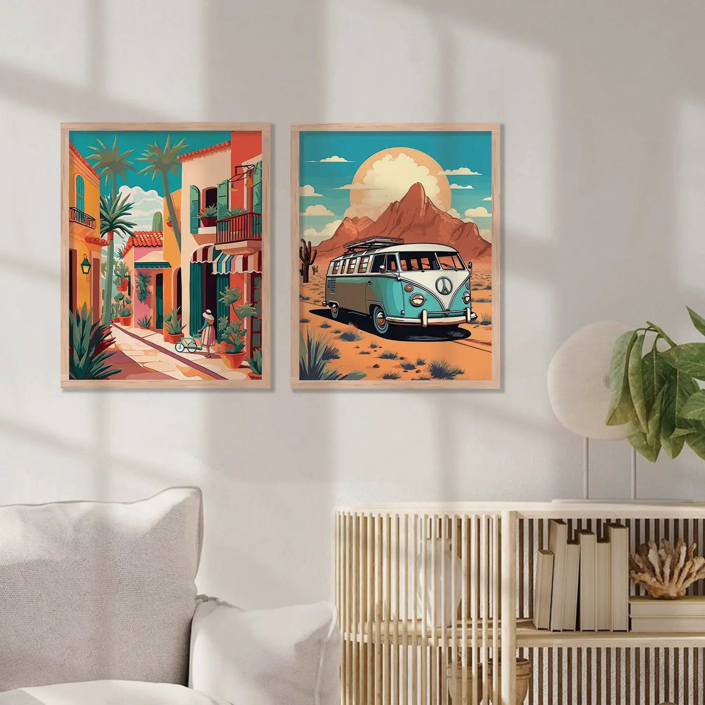 Vibrant City Art Frames for Living Room Bedroom Home Wall Decor : Travel Lovers