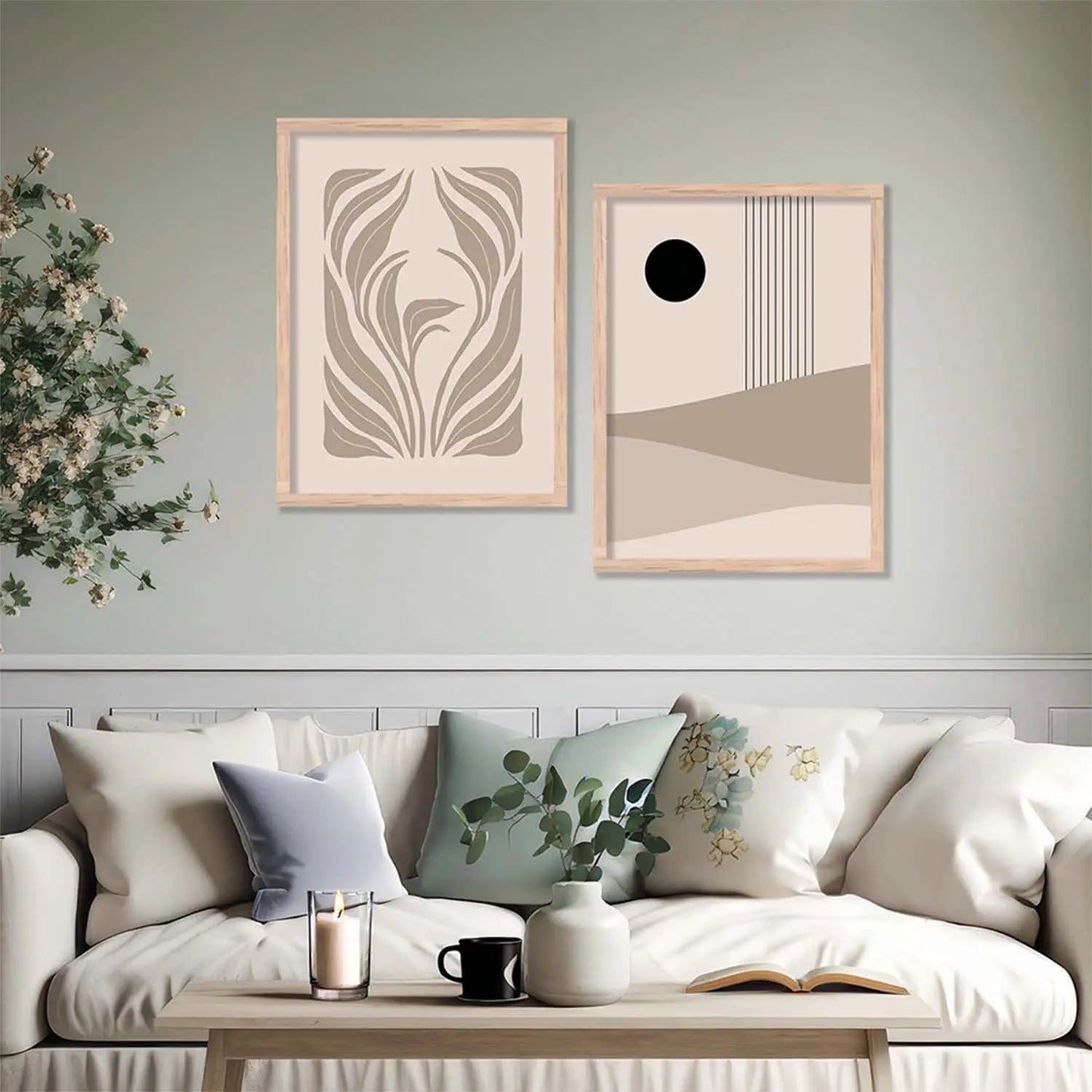 Boho Framed Wall Art Prints | Set of 2 | Home Decor