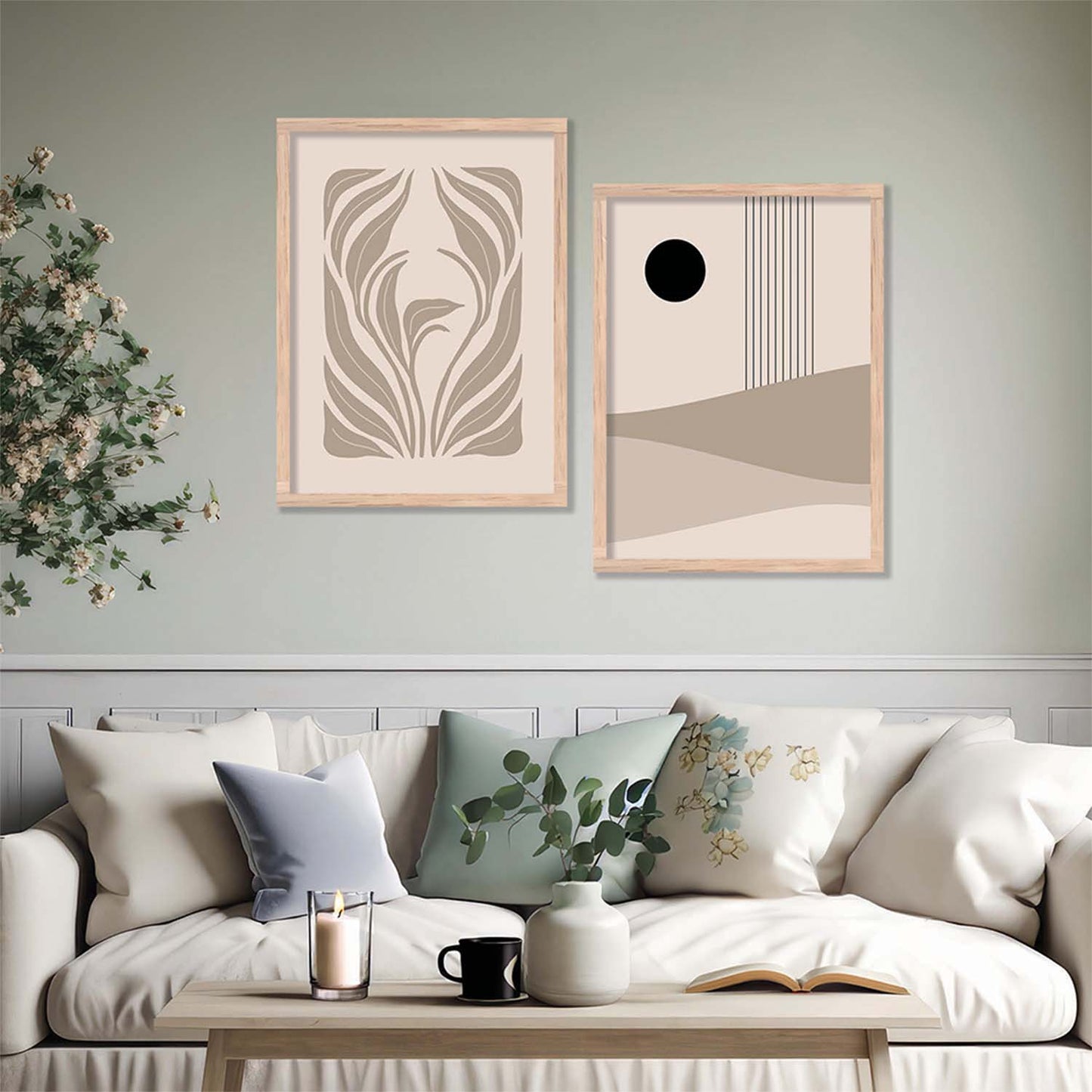 Boho Wall Art Home Decor, Poster With Frames