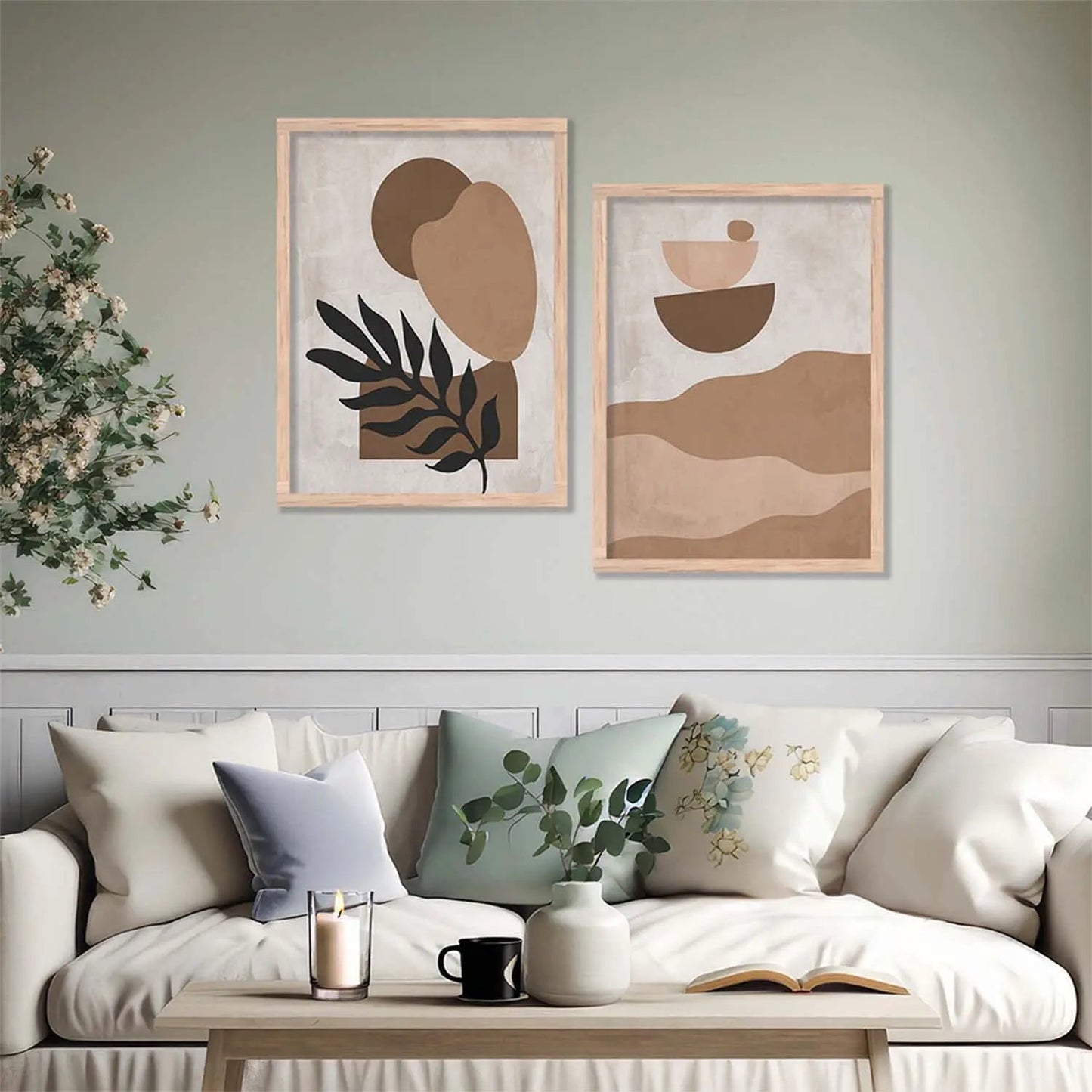 Boho Framed Wall Art Prints | Set of 2 | Home Decor