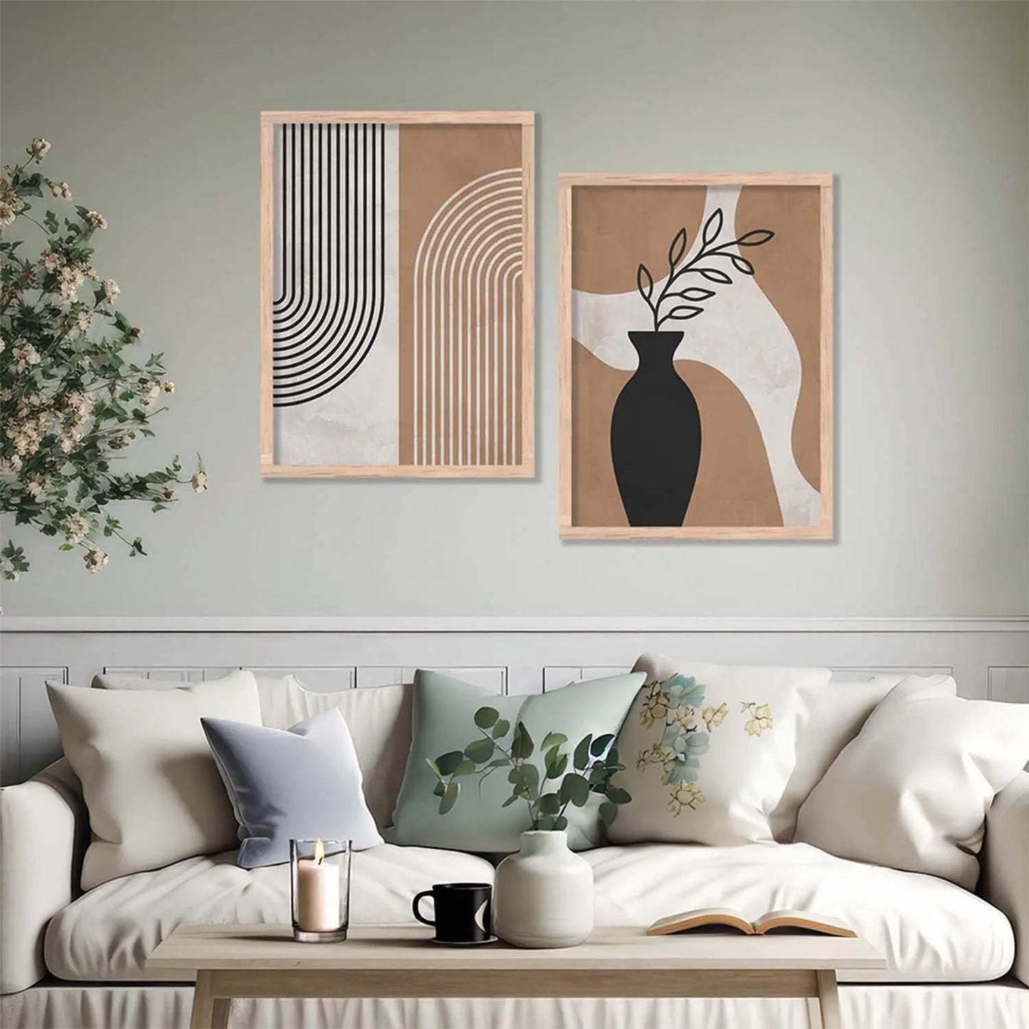 Boho Framed Wall Art Prints | Set of 2 | Home Decor