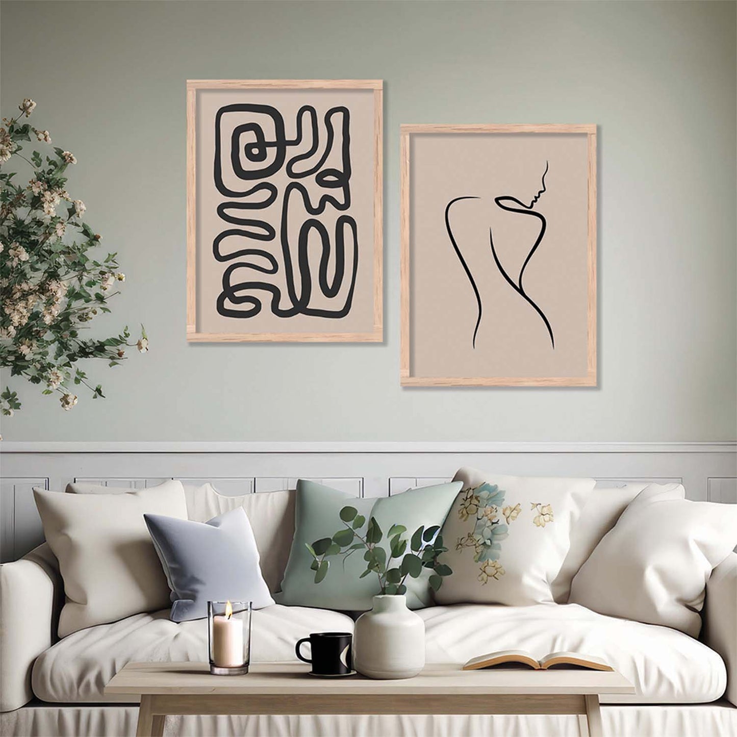 Boho Wall Art Home Decor, Poster With Frames