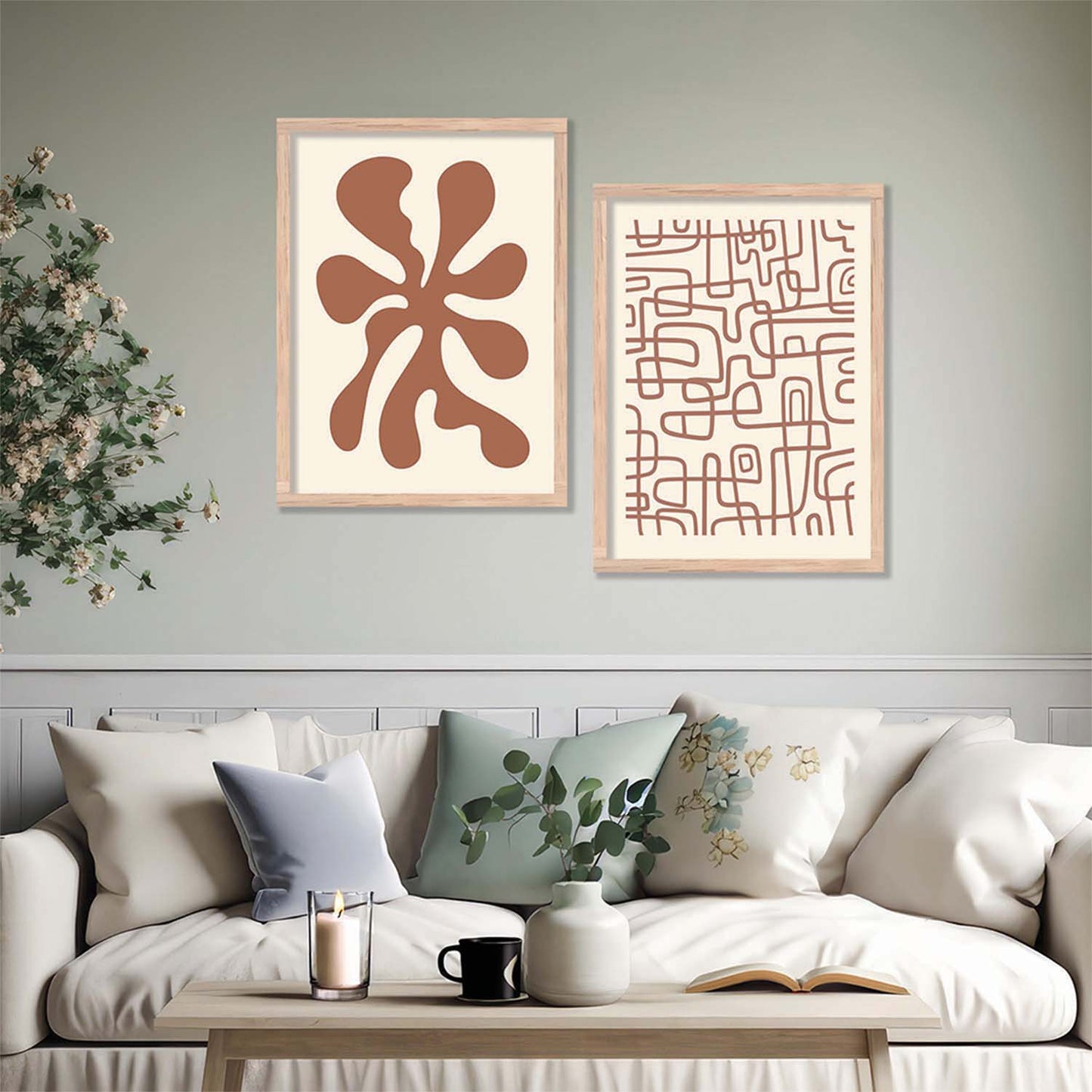 Boho Wall Art Home Decor, Poster With Frames