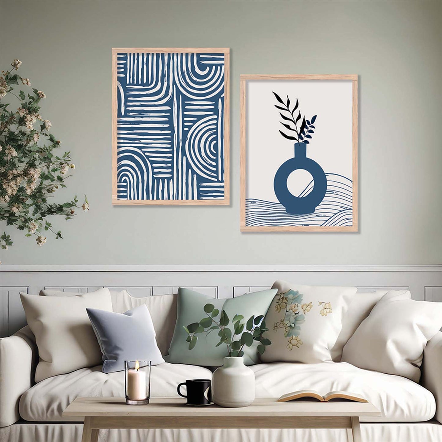 Boho Wall Art Home Decor, Poster With Frames