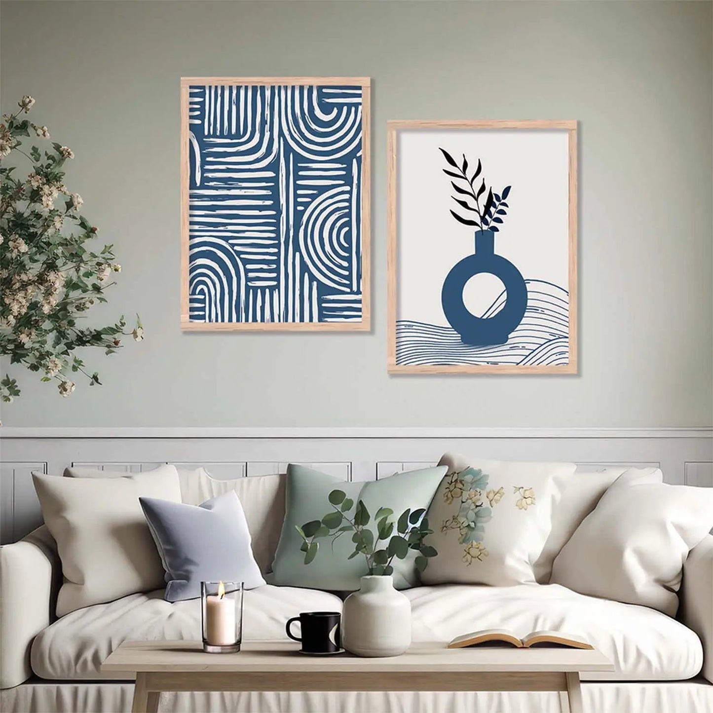 Boho Framed Wall Art Prints | Set of 2 | Home Decor
