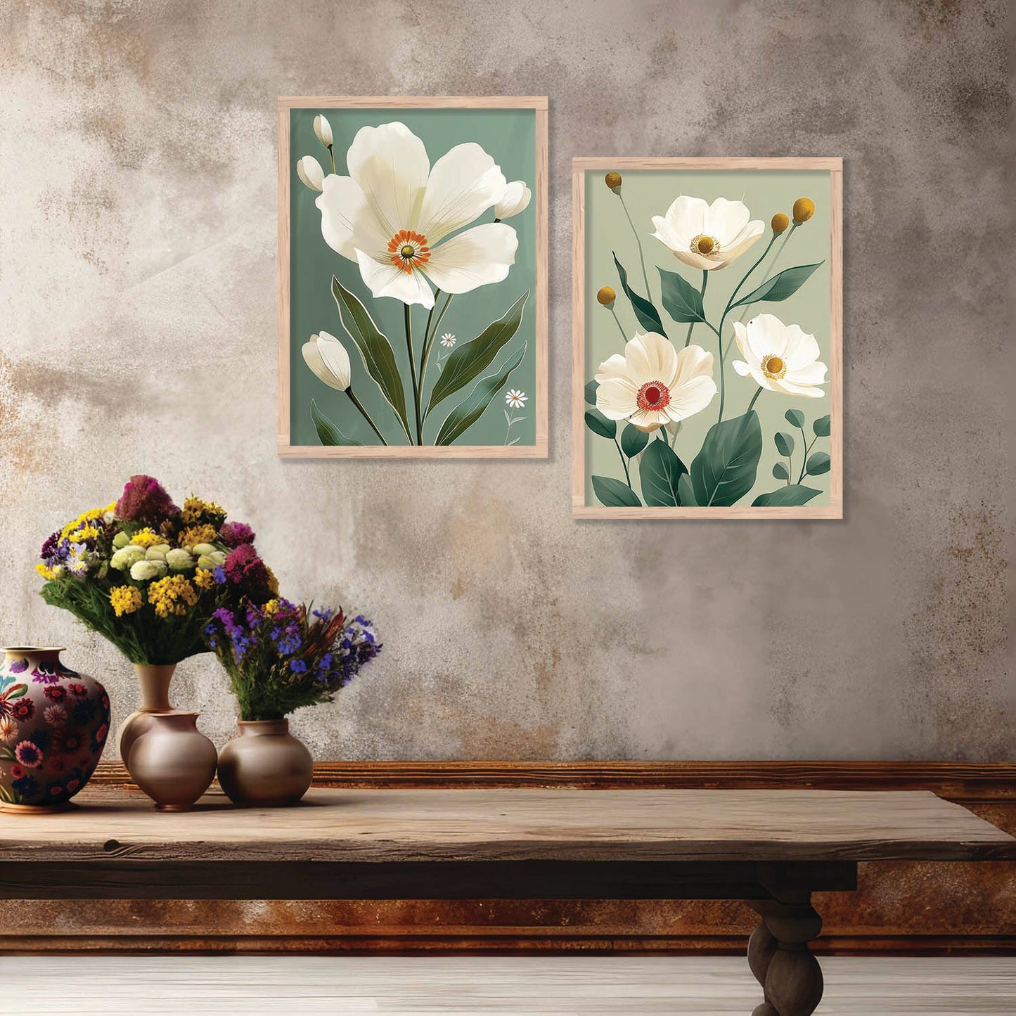 Floral Wall Print For Living Room Wall Decor